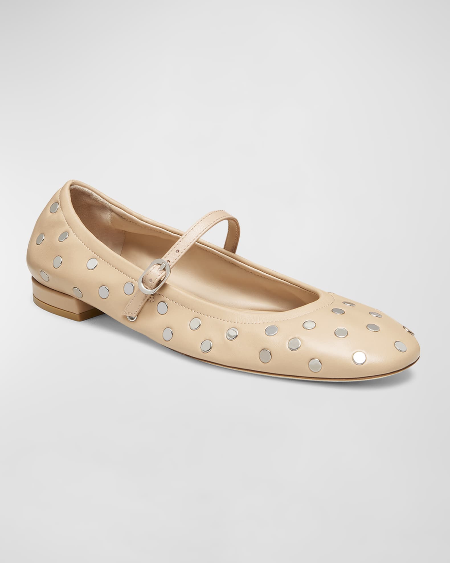 Claris Studded Leather Mary Jane Flats 1