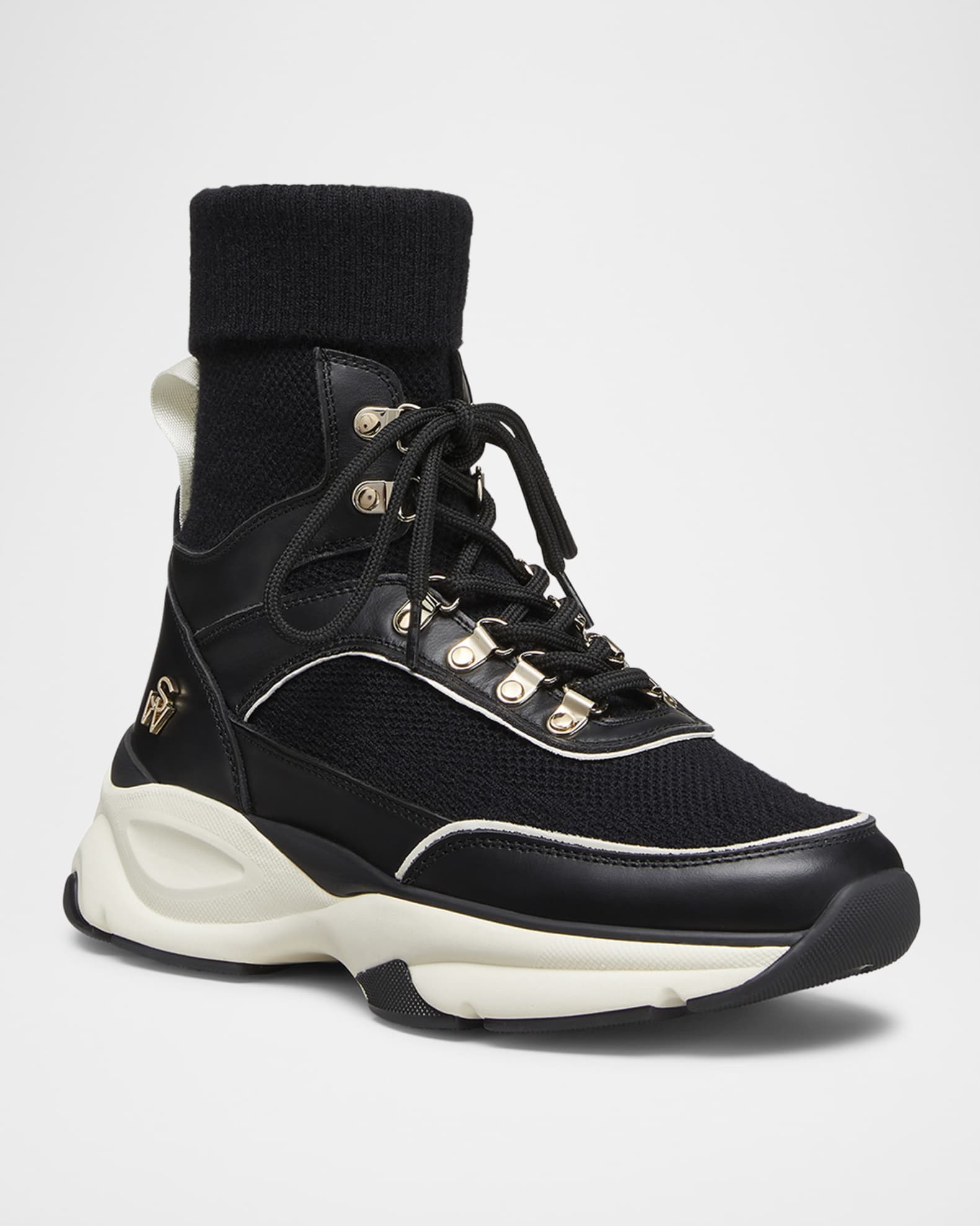SW High-Top Leather Hiker Trainer Sneakers 1