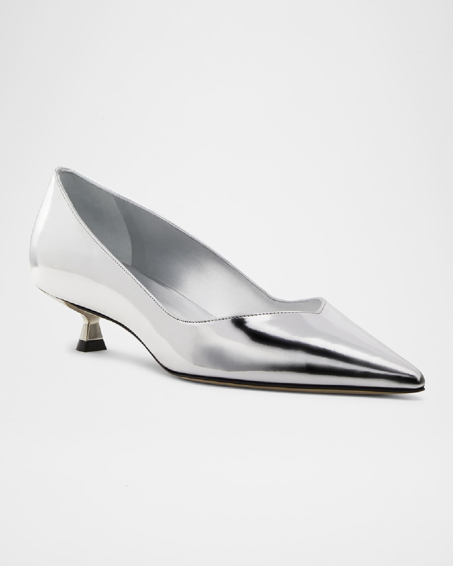 Eva Metallic Kitten Heel Pumps