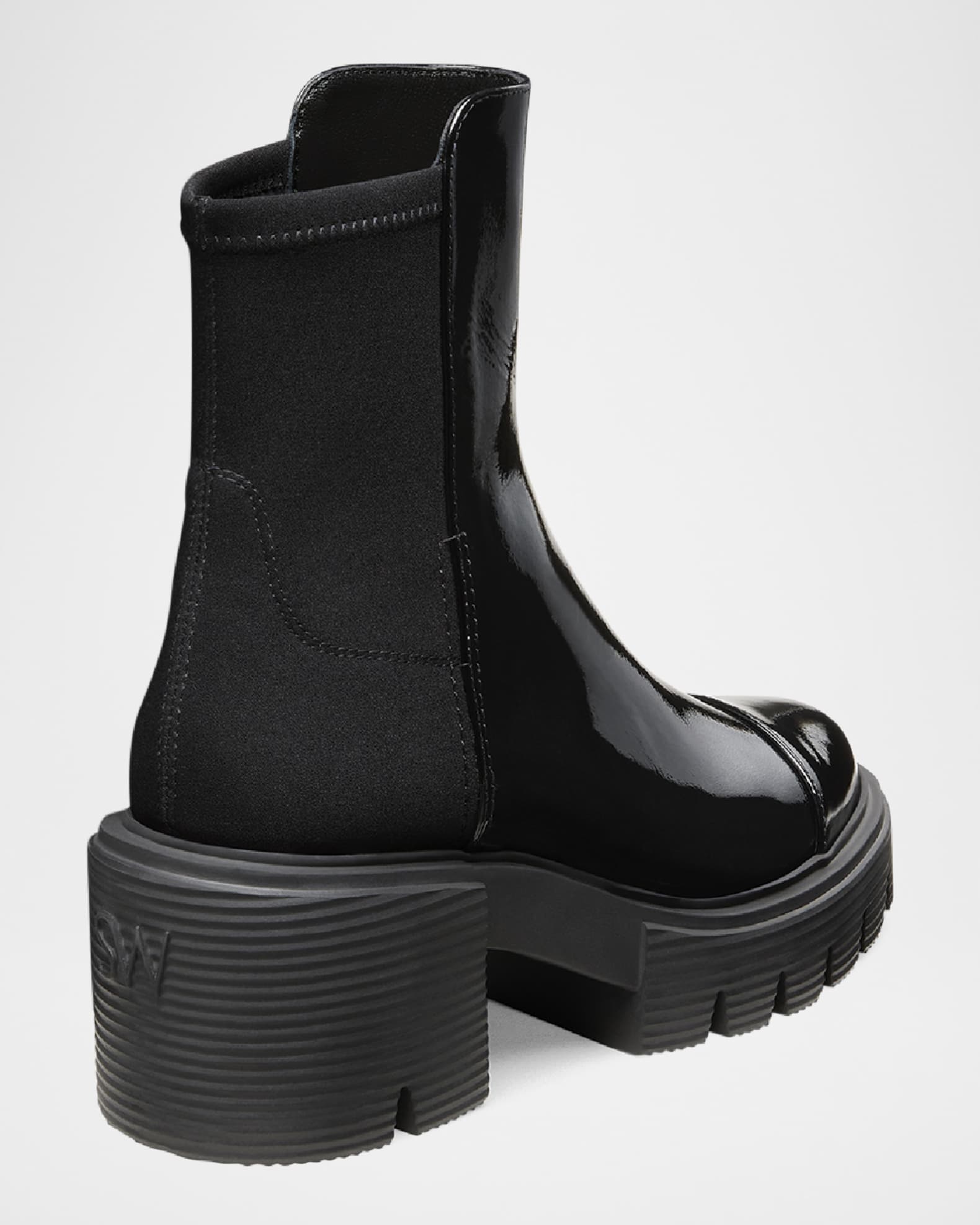 Stuart Weitzman 5050 Soho Patent Stretch Ankle Booties Neiman Marcus