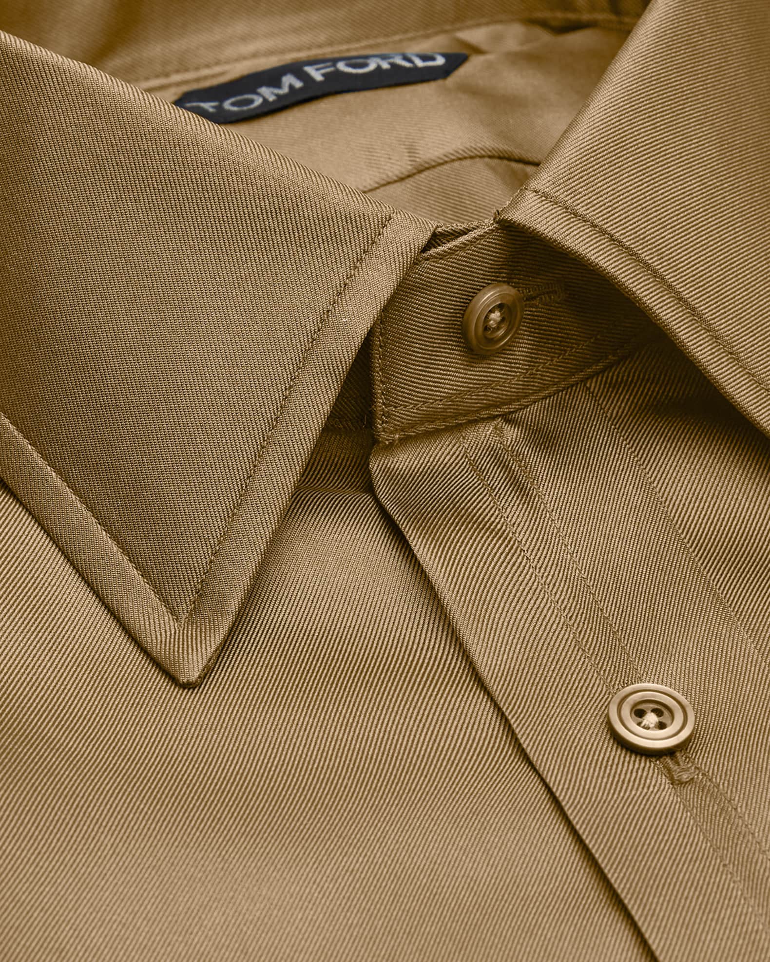 Men's Silk Twill Slim-Fit Dress Shirt 1