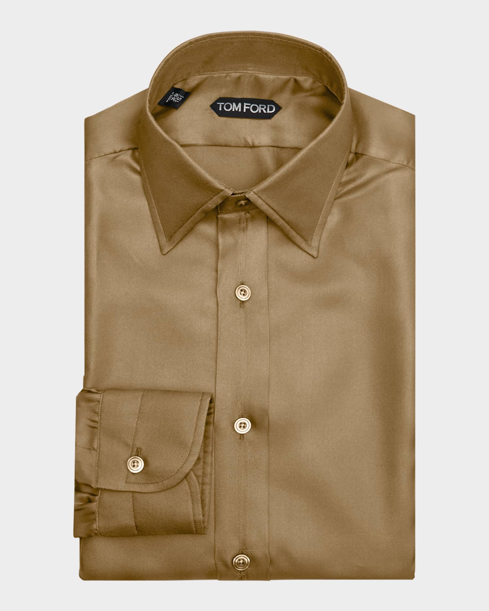 Men's Silk Twill Slim-Fit Dress Shirt 0