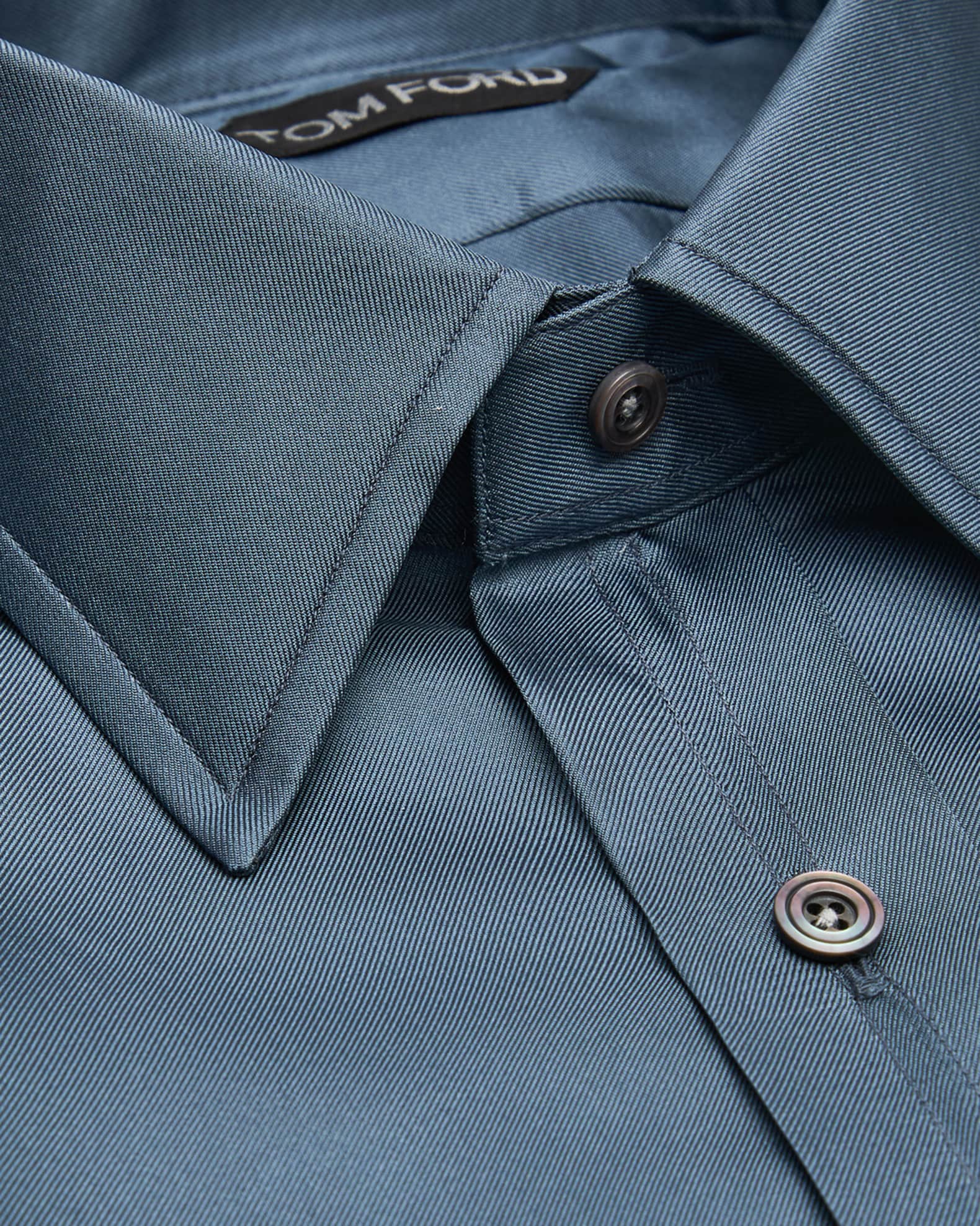 TOM FORD Men's Silk Twill Slim-Fit Dress Shirt | Neiman Marcus