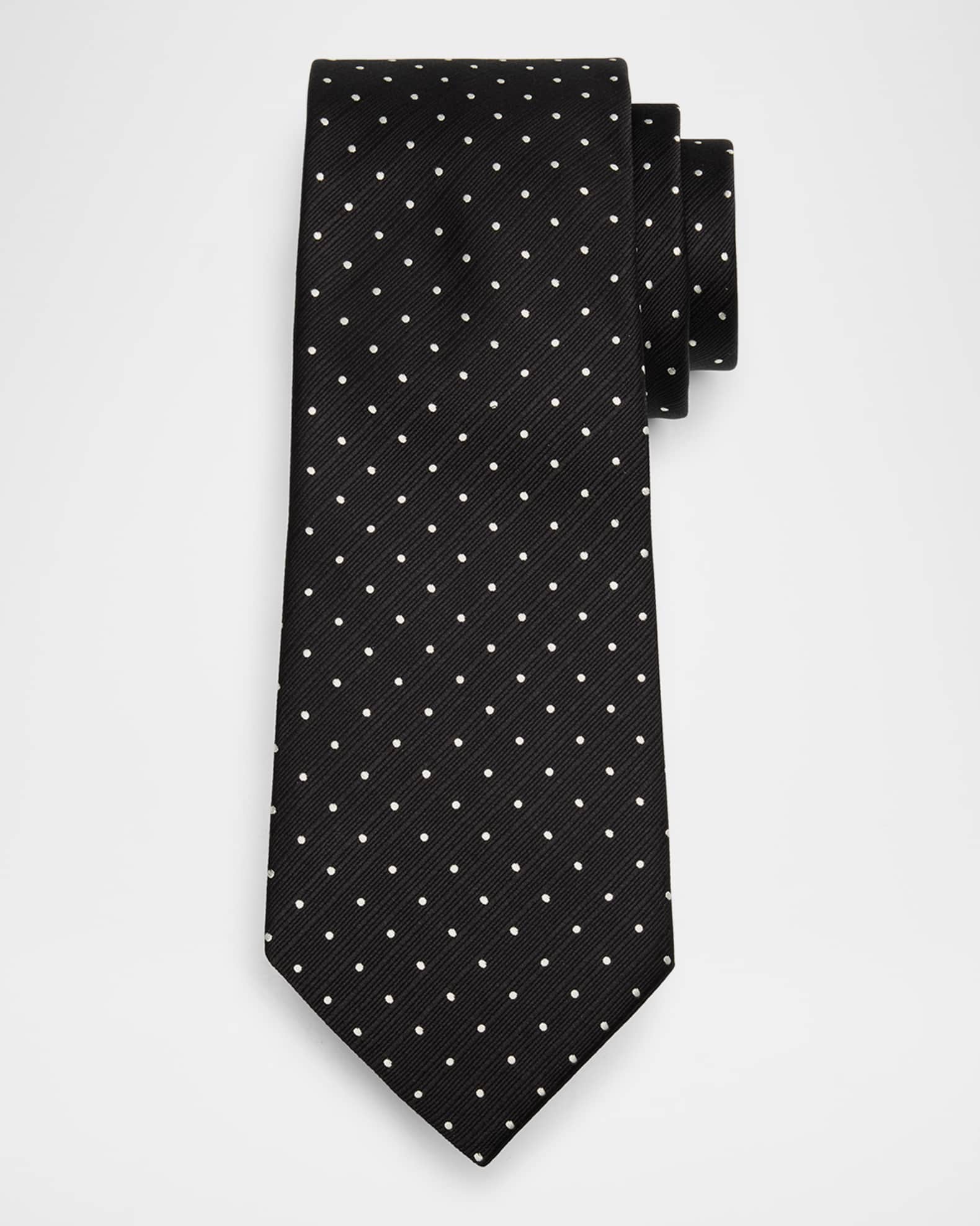 Men's Polka Dot Silk Tie 0