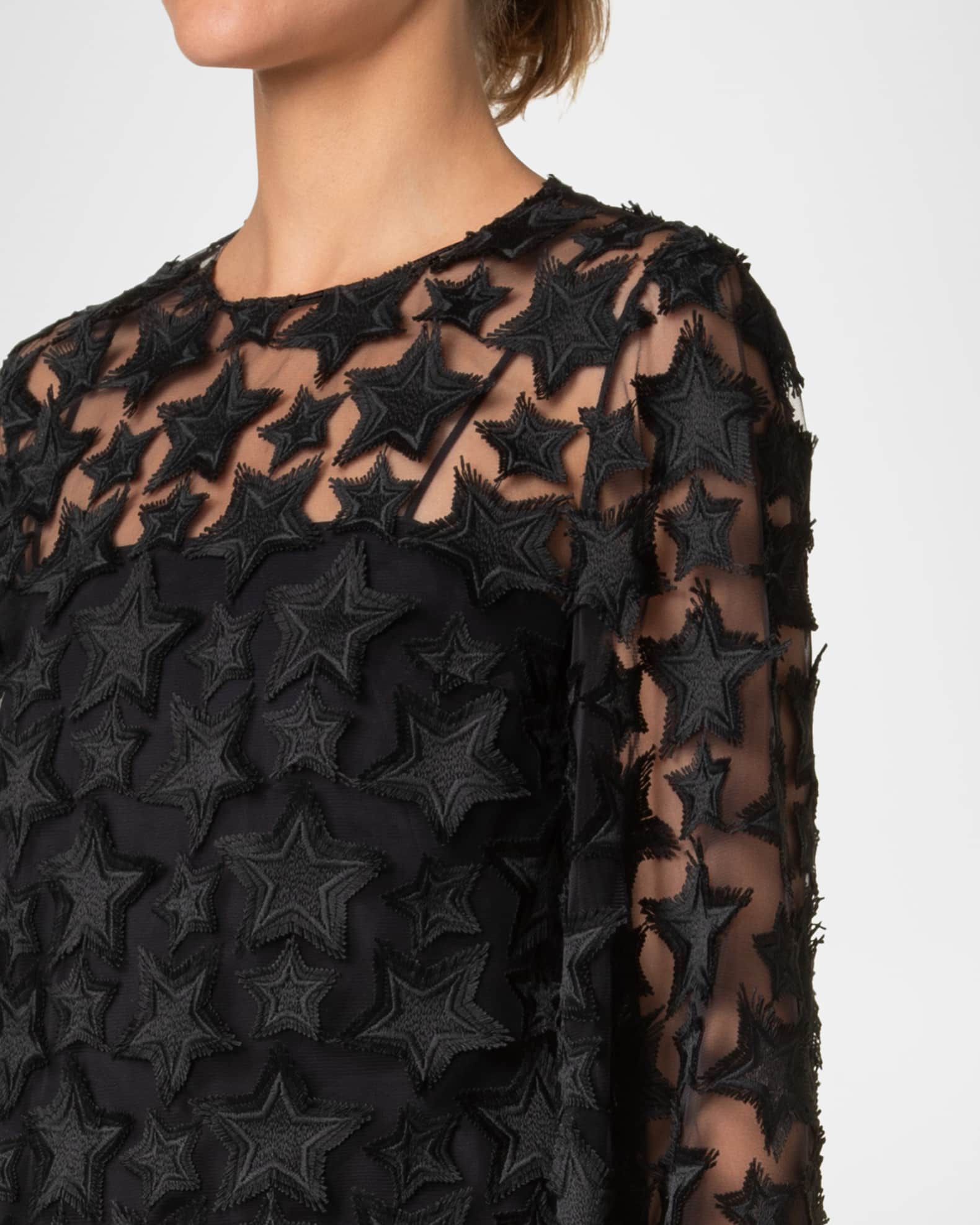 ネット限定お買い得商品 - ショップチャンネル Star 3D punto Akris Embroidery Neiman | Blouse Loose Tulle トップス