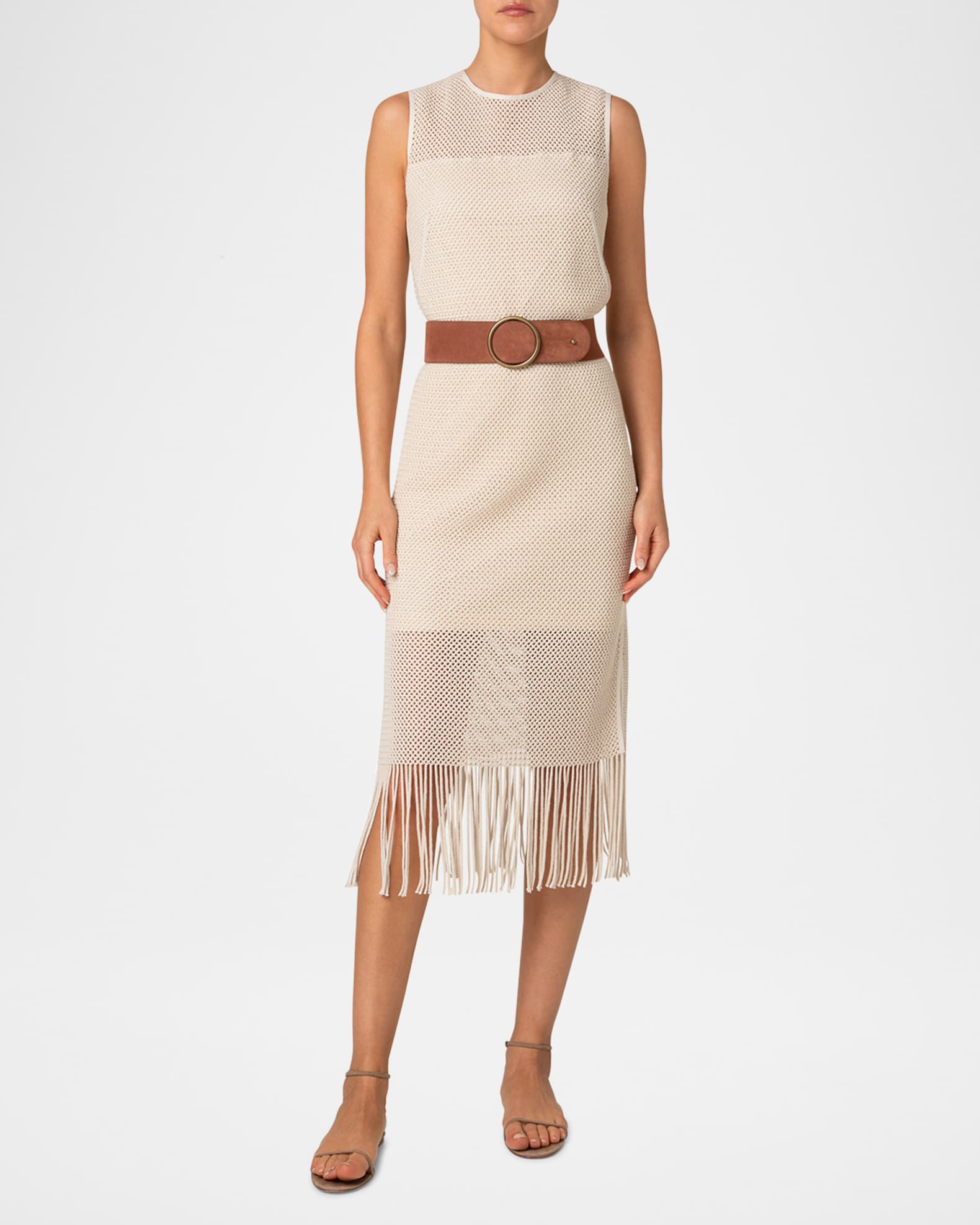 Fringe Mesh Midi Dress  1