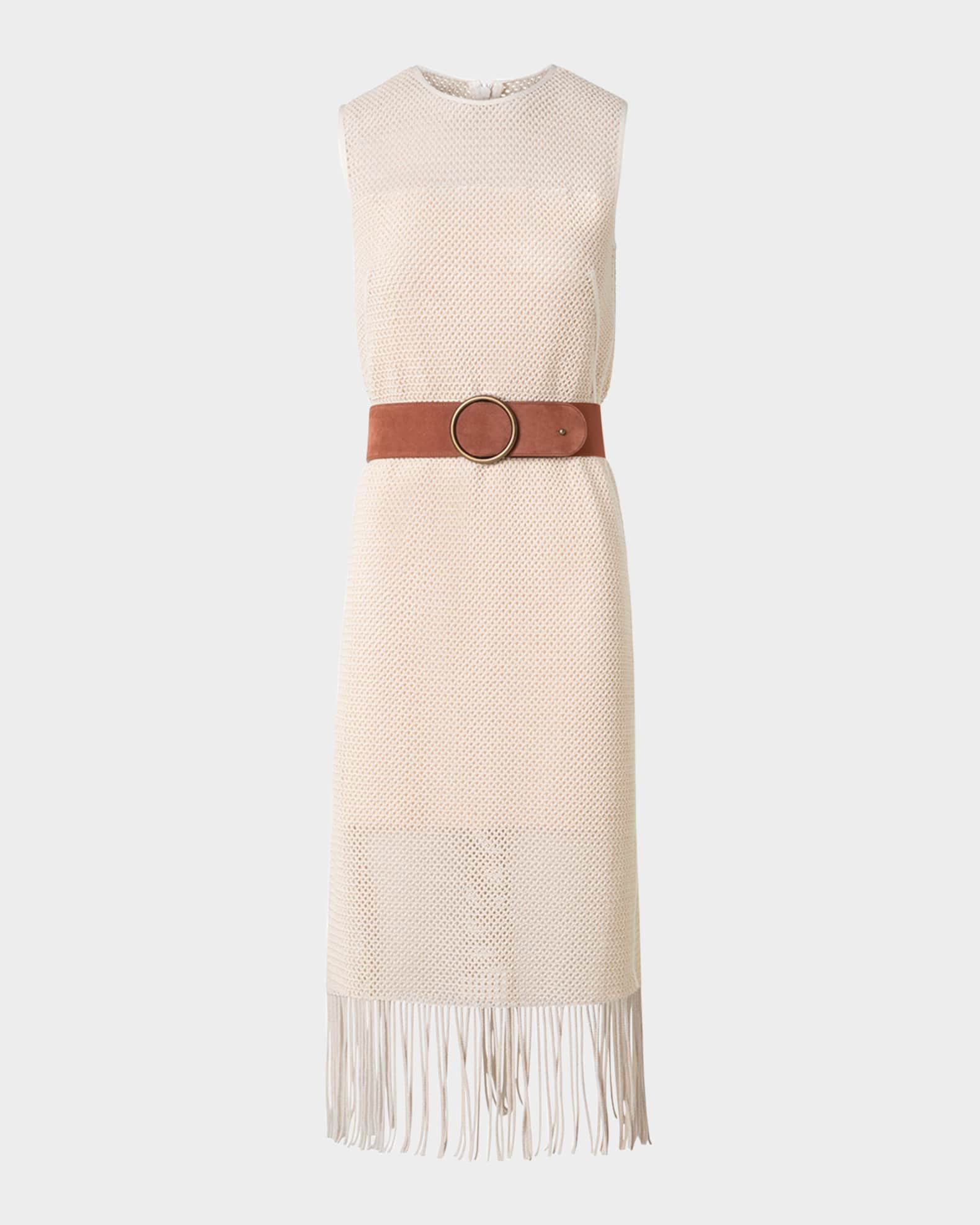 Fringe Mesh Midi Dress  0