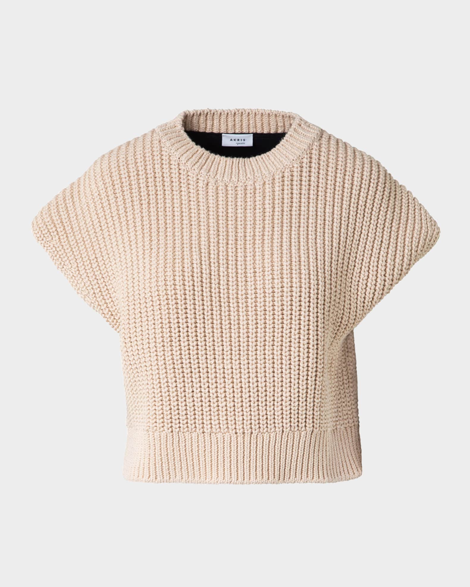 Mixed-Media Colorblock Short-Sleeve Sweater 0