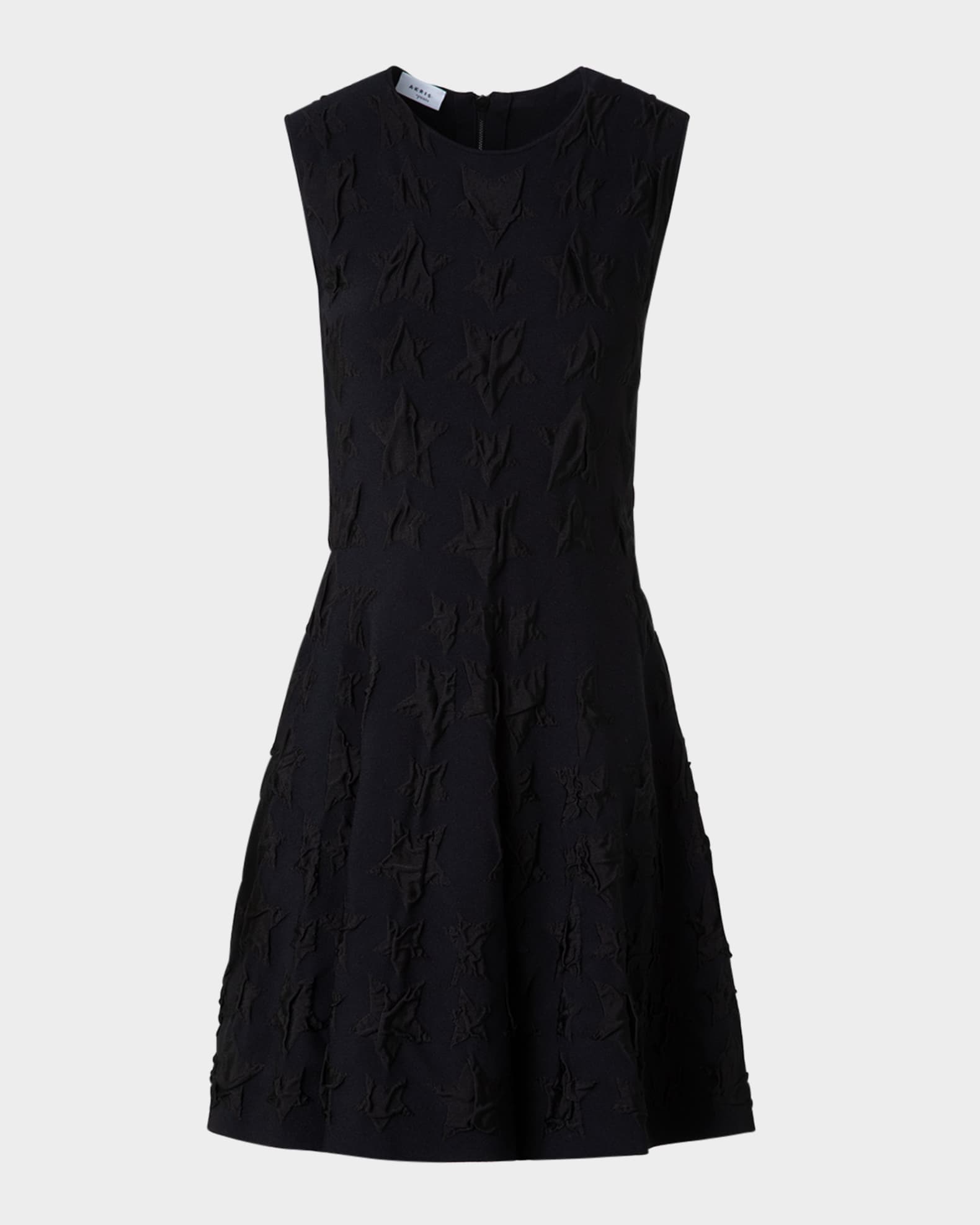 3D Star Jacquard Knit Mini Dress 0