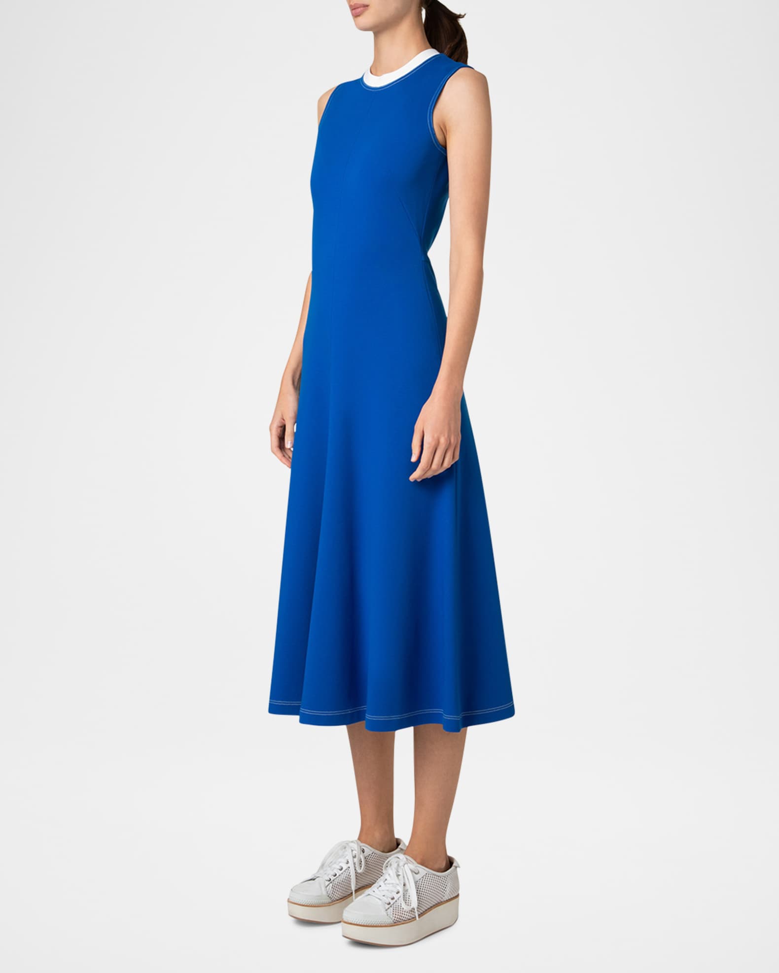 アクリス　AKRIS punto ブルードレス Akris Punto - Azure Belted Short Sleeve T-Shirt Dress