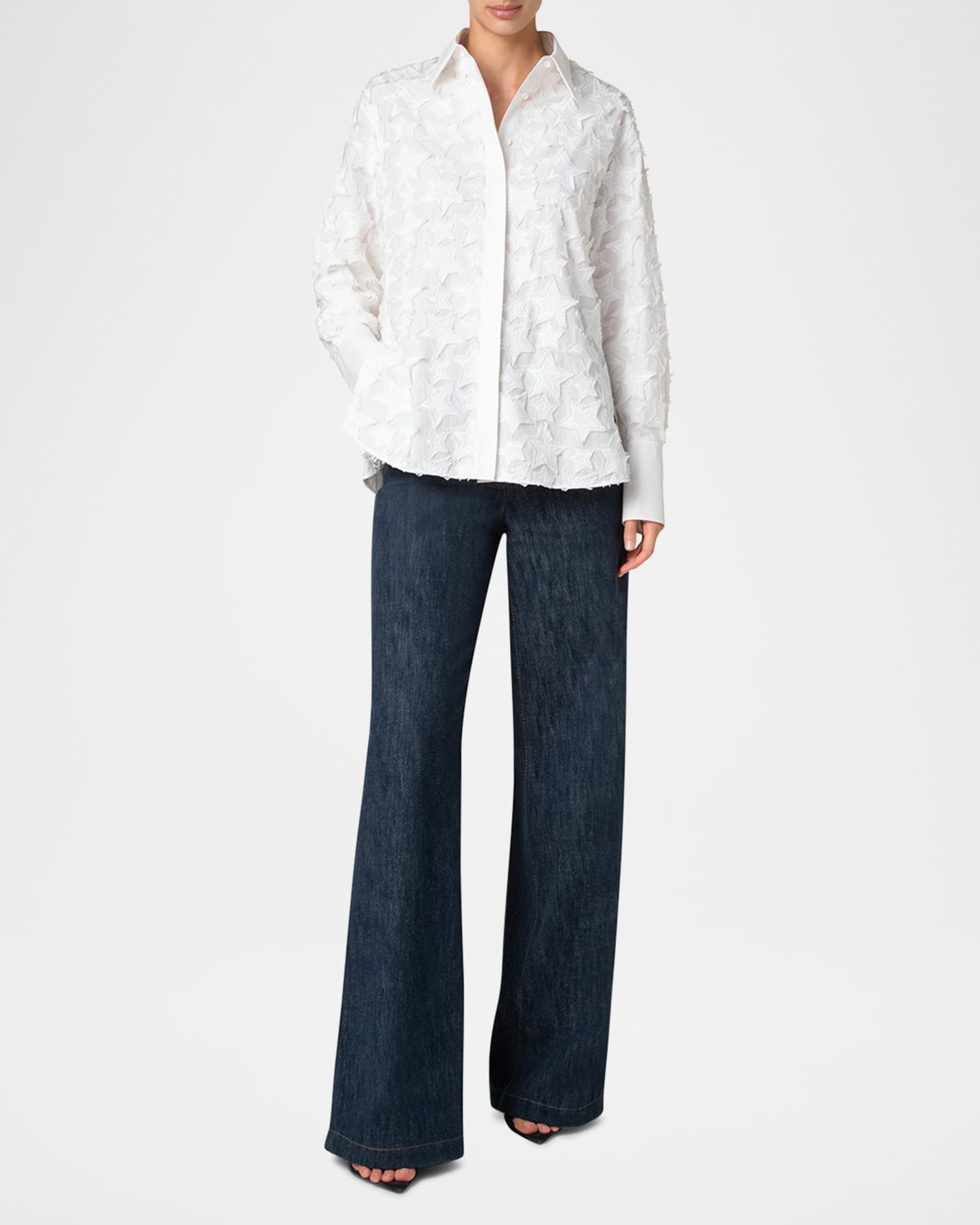 3D Star Cotton Poplin Blouse 1
