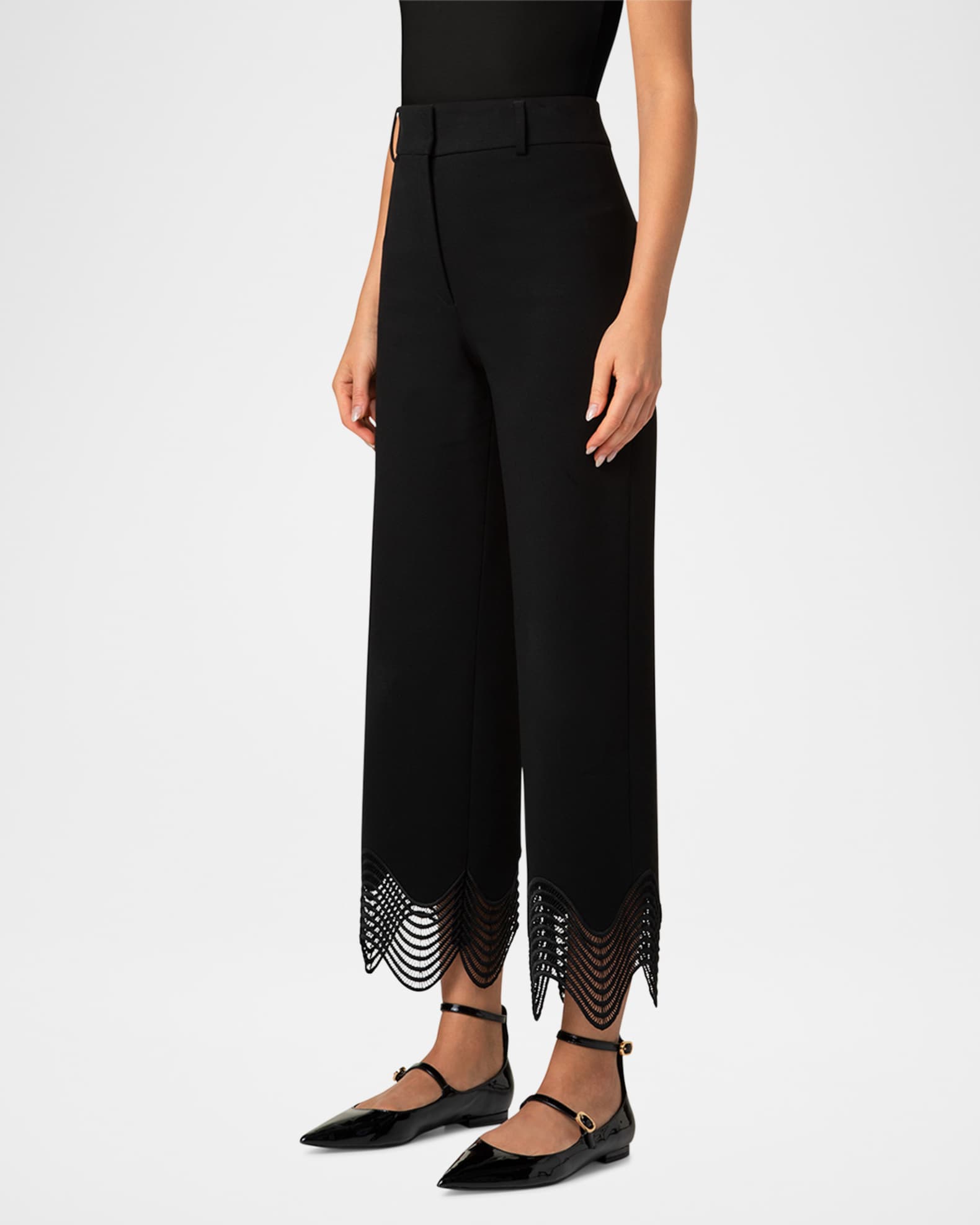 ★2024FW新作★KIRSH★APPLIQUE JERSEY PANTS Stretch Jersey Knit Pant with Slits | EILEEN FISHER