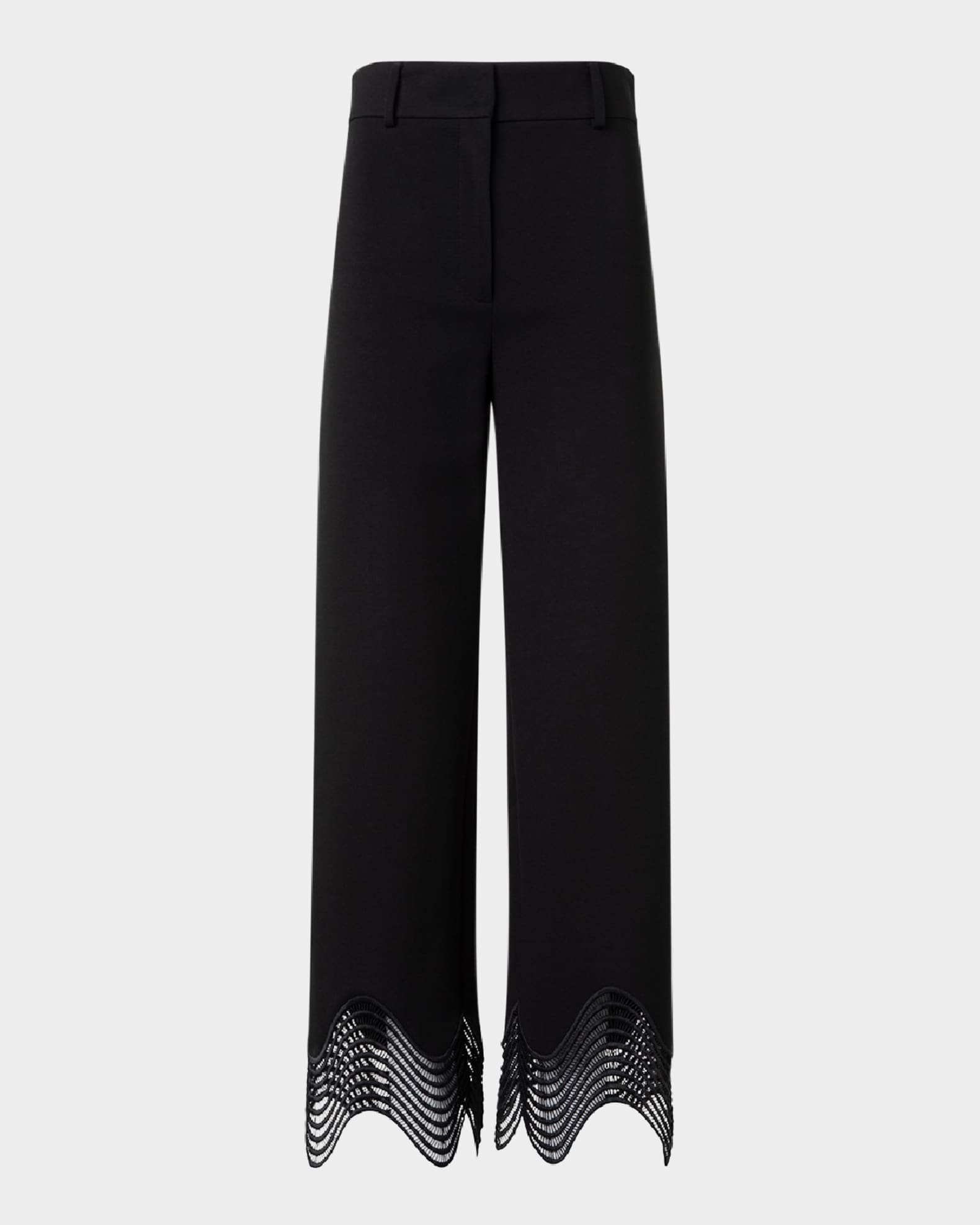Chieko Waved Lace Wide Leg Jersey Pants  0