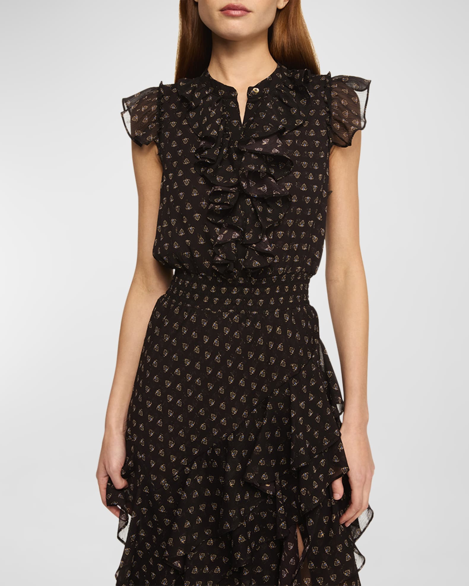 MISA Los Angeles
 Olivia Ruffle Trim Midi Dress main image 1