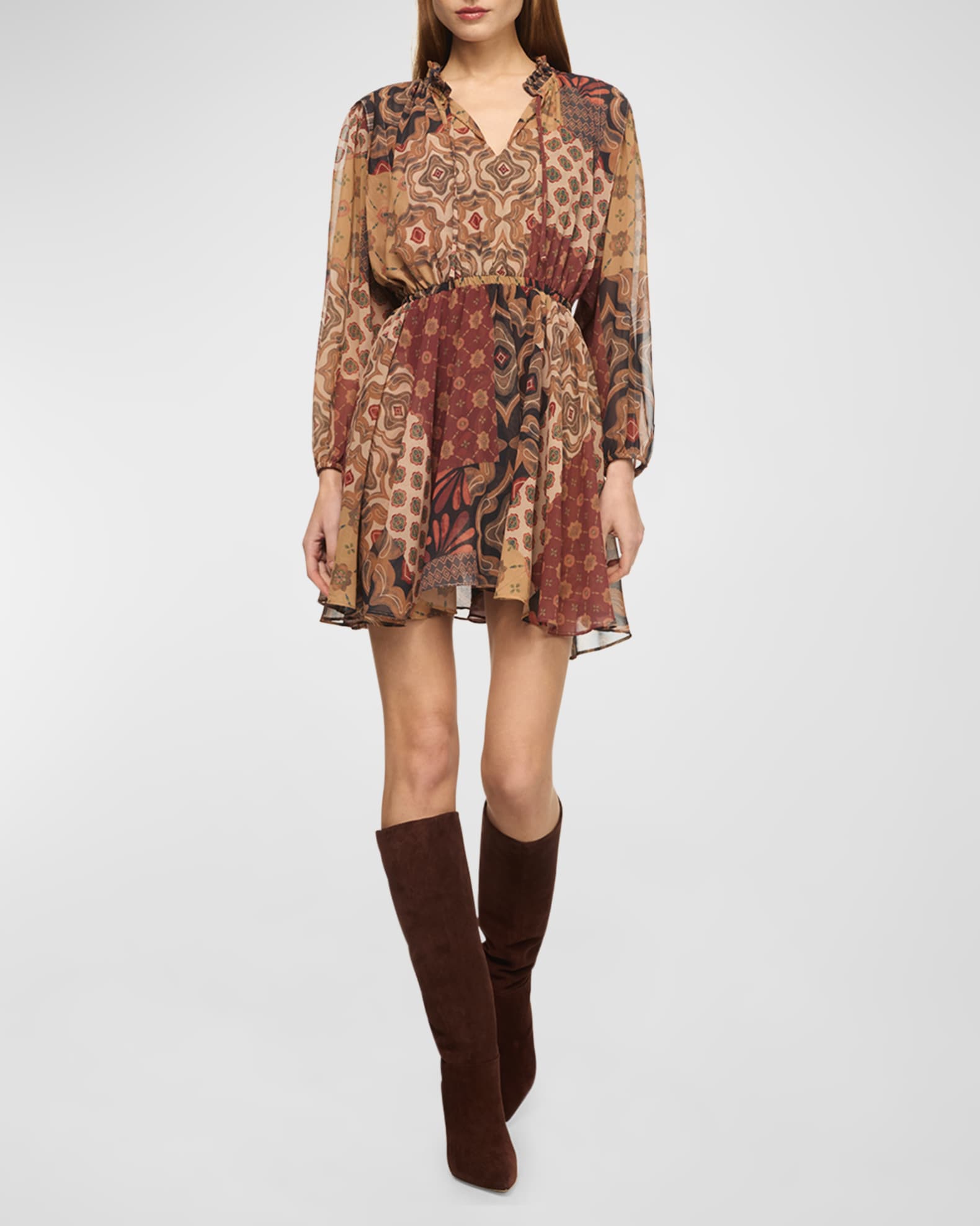 Misa Molly Patchwork Chiffon Dress Surreal Patchwork CH