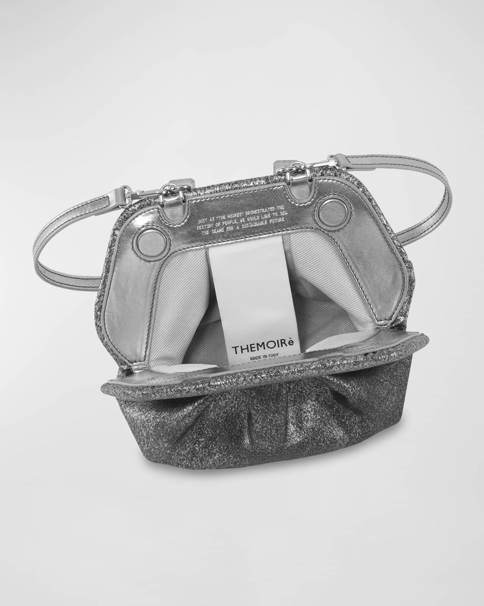 THEMOIRE Gea Palma Metallic Vegan Fabric Clutch Bag | Neiman