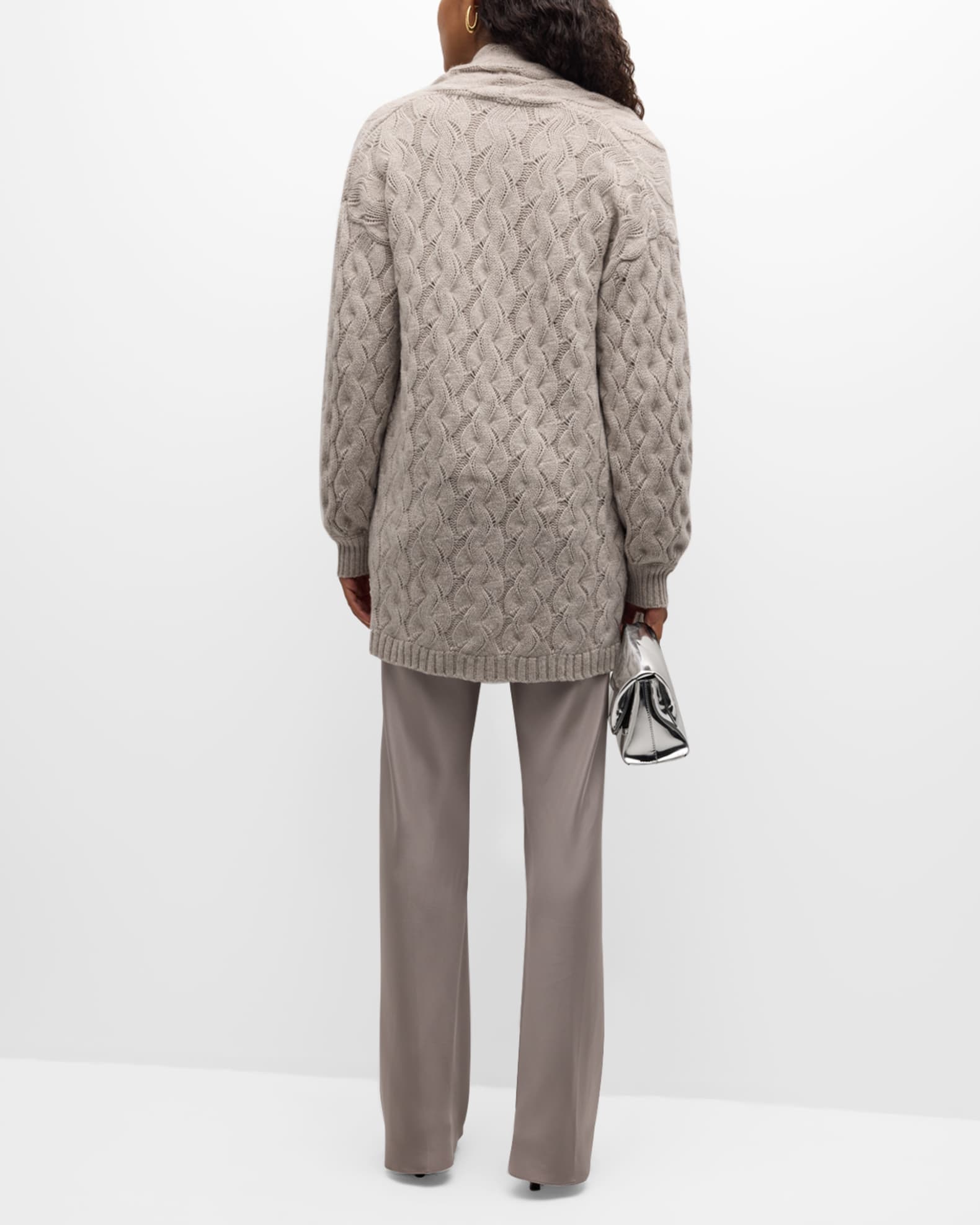 Cashmere Oversized Cable-Knit Cardigan