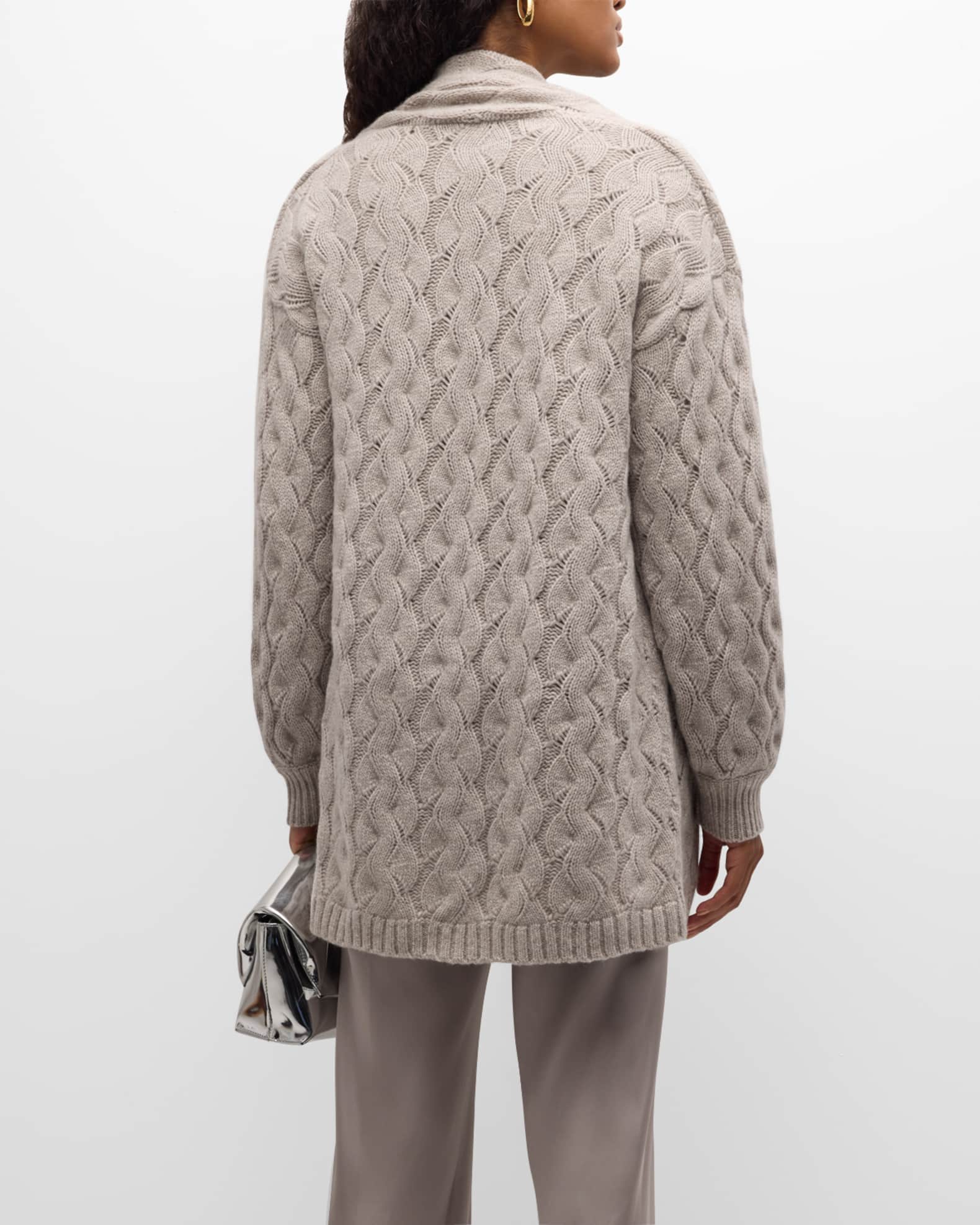 Cashmere Oversized Cable-Knit Cardigan
