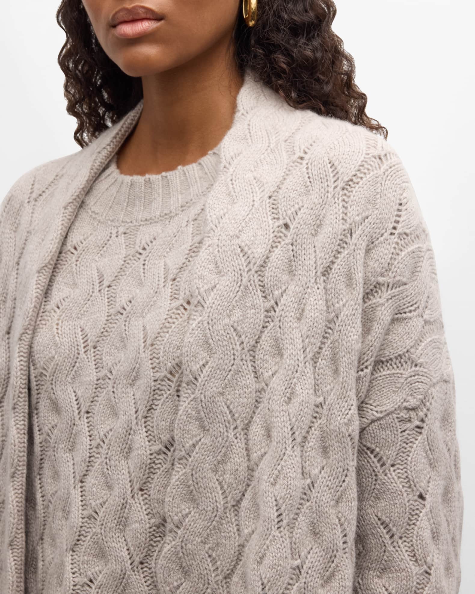 TSE Cashmere Cashmere Oversized Cable-Knit Cardigan | Neiman Marcus