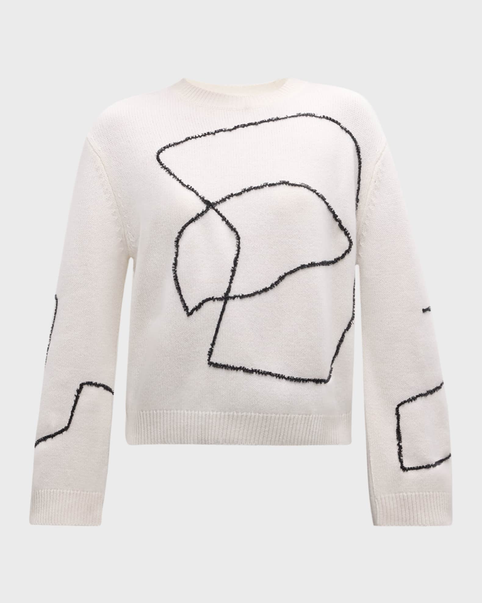 Embroidered Scribble Cashmere Sweater