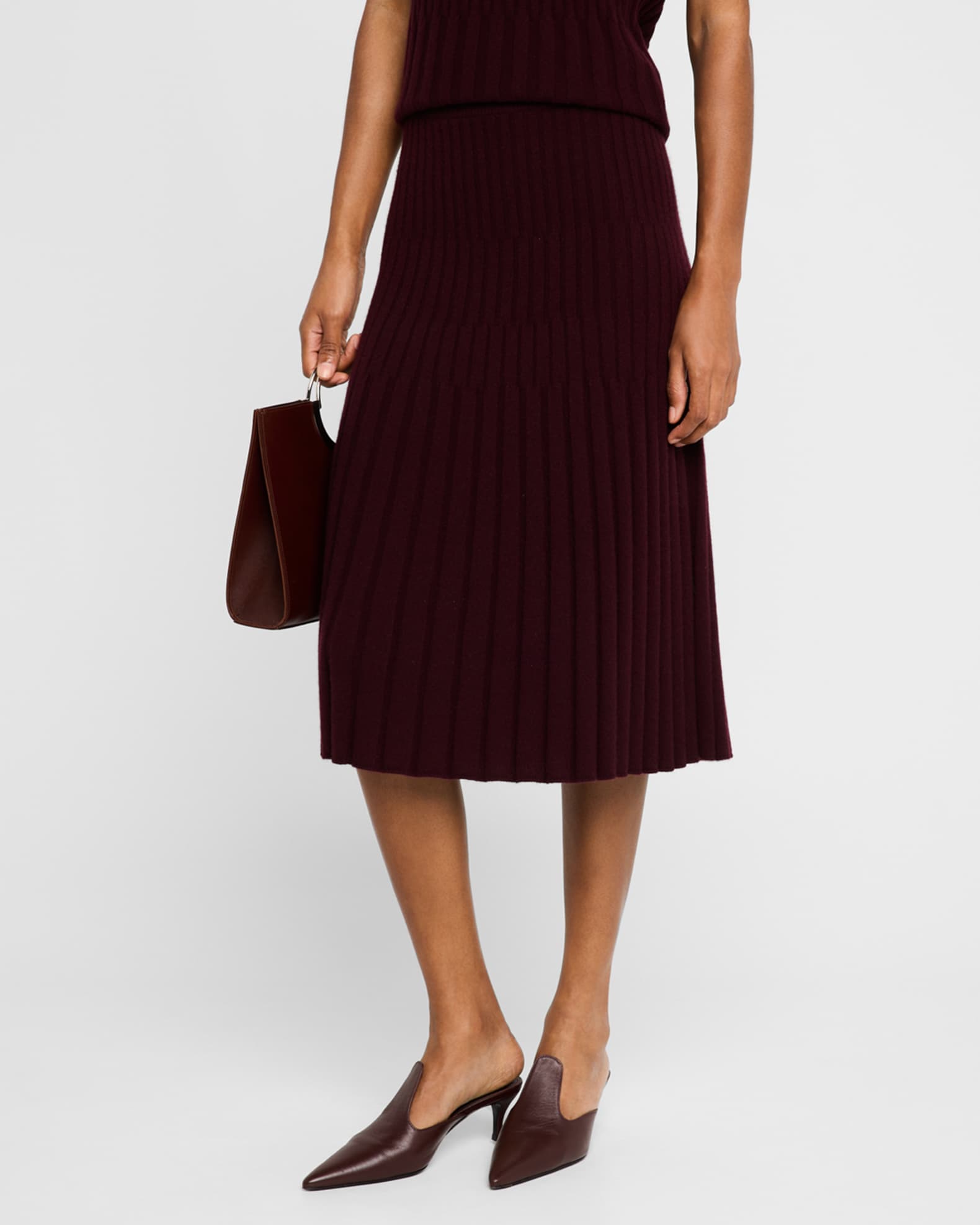 Cashmere Variegated Rib Midi Skirt 1