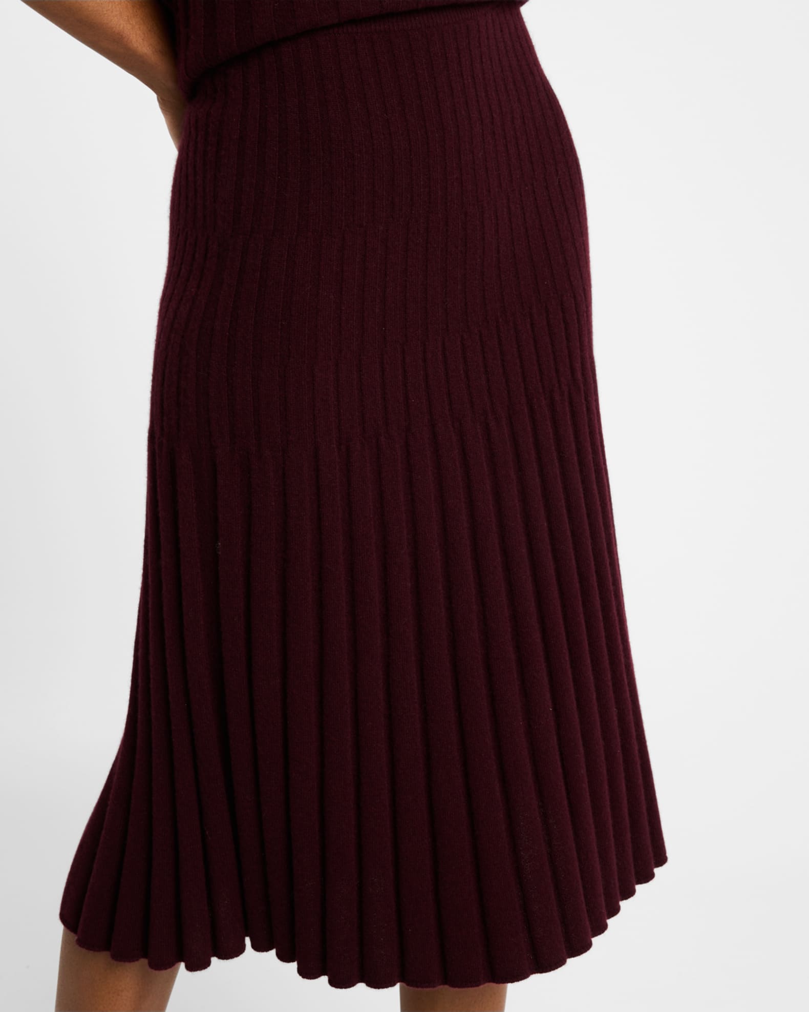 TSE Cashmere Cashmere Variegated Rib Midi Skirt Neiman Marcus