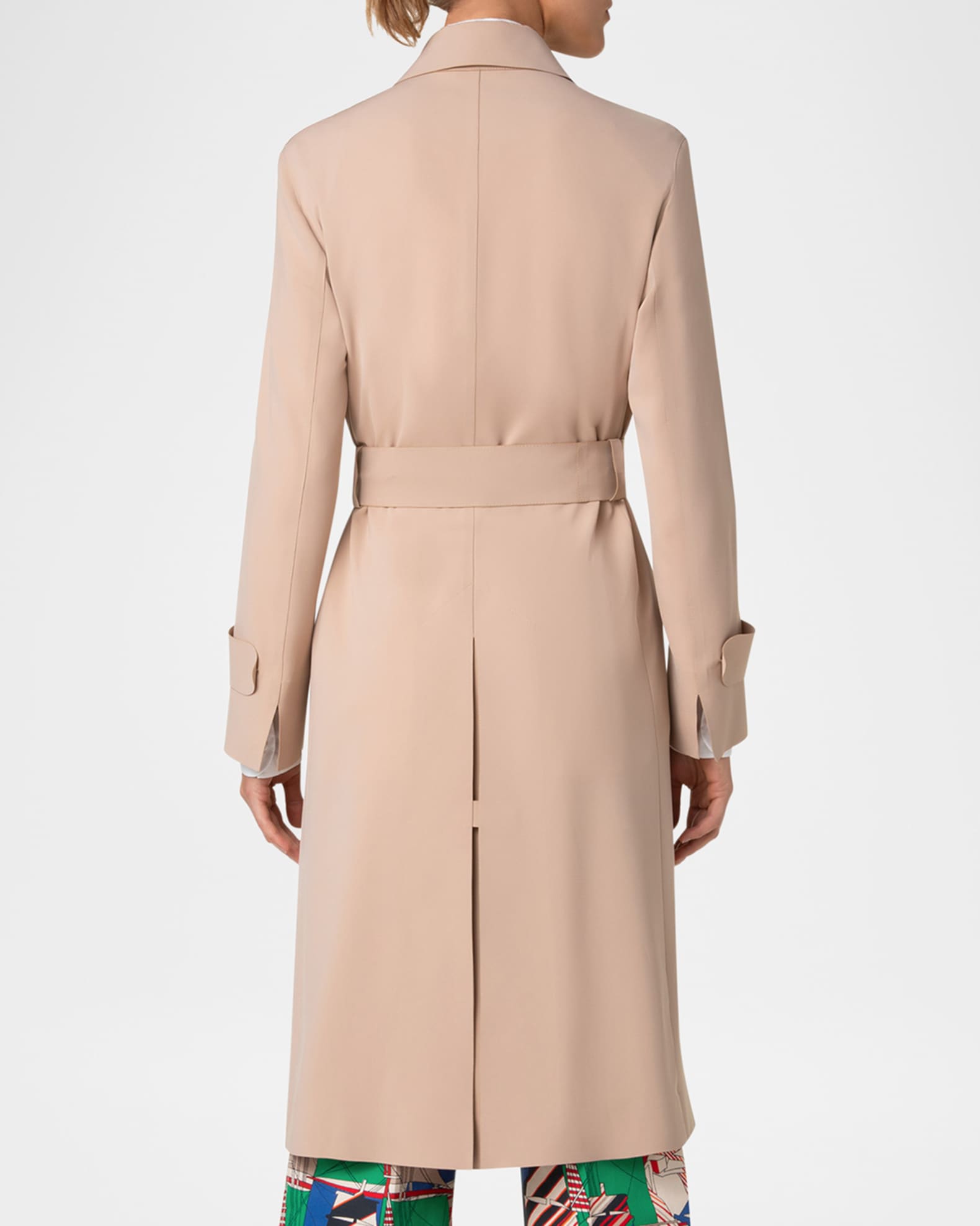 Akris punto Techno Laser Cut Crepe Belted Trench Coat