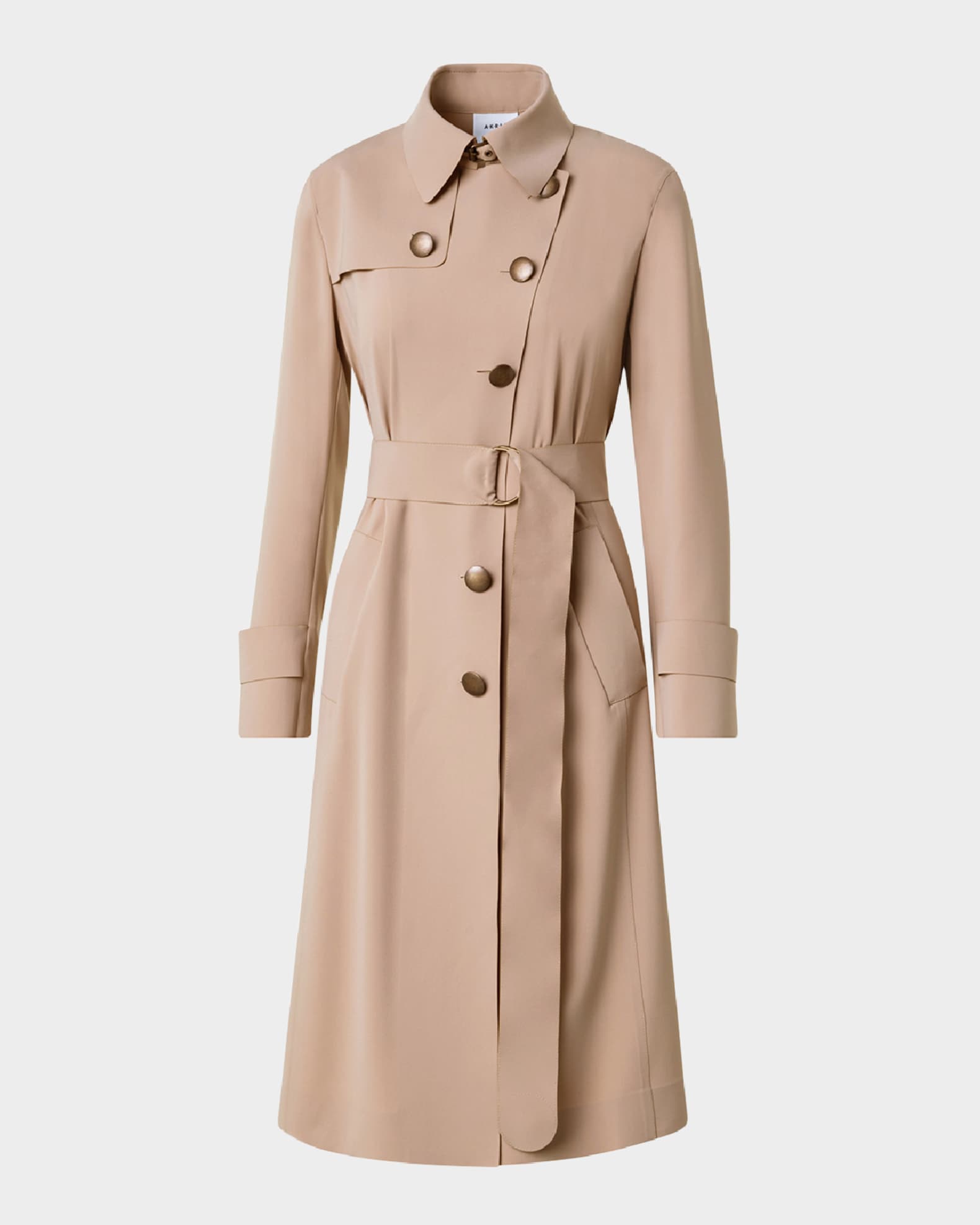 Techno Laser Cut Crepe Belted Trench Coat 0