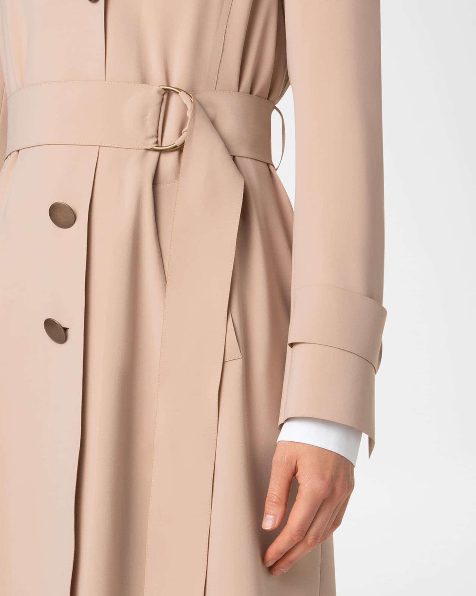 Akris punto Techno Laser Cut Crepe Belted Trench Coat