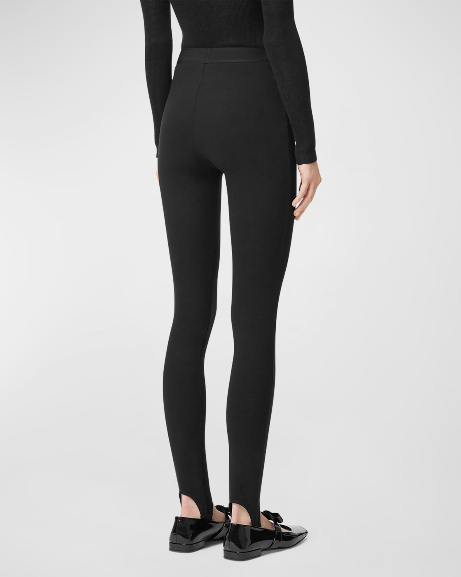 Versace Jebina Punto Milano Knit Logo Band Stirrup Leggings Neiman Marcus