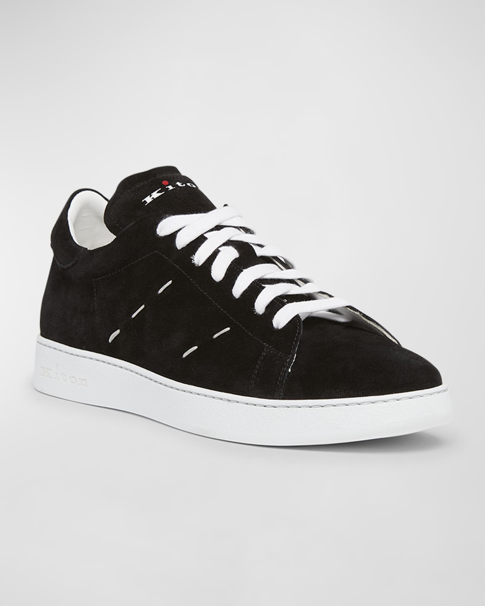 スニーカー Kiton SS25 Suede sneakers (USSA279N0120407 00B) Kiton - Stitch Blue Suede Sneaker | Mitchell Stores