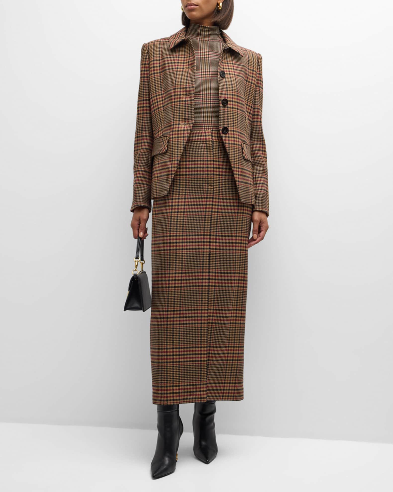 Veronica Beard Maxine Plaid Maxi Skirt | Neiman Marcus