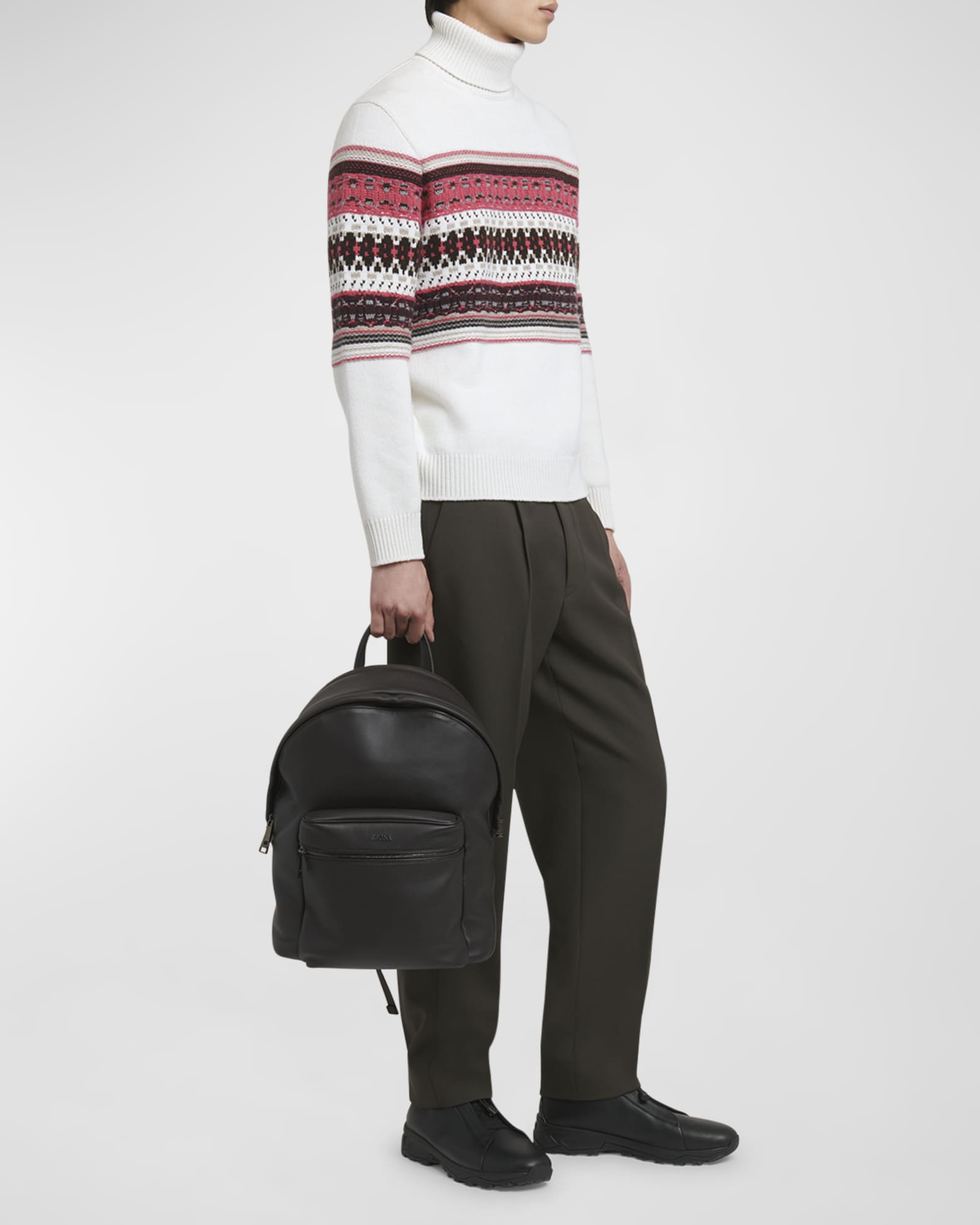Men's Luxury Calfskin Hoodie Backpack