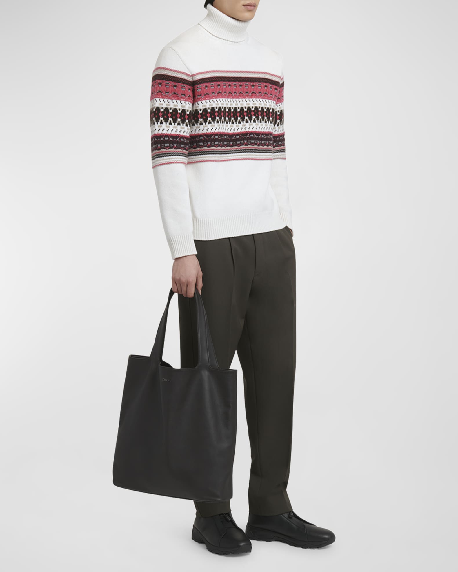 ZEGNA ブラック トートバッグ 大容量 ZEGNA ブラック トートバッグ 大容量 ZEGNA ブラック トートバッグ 大