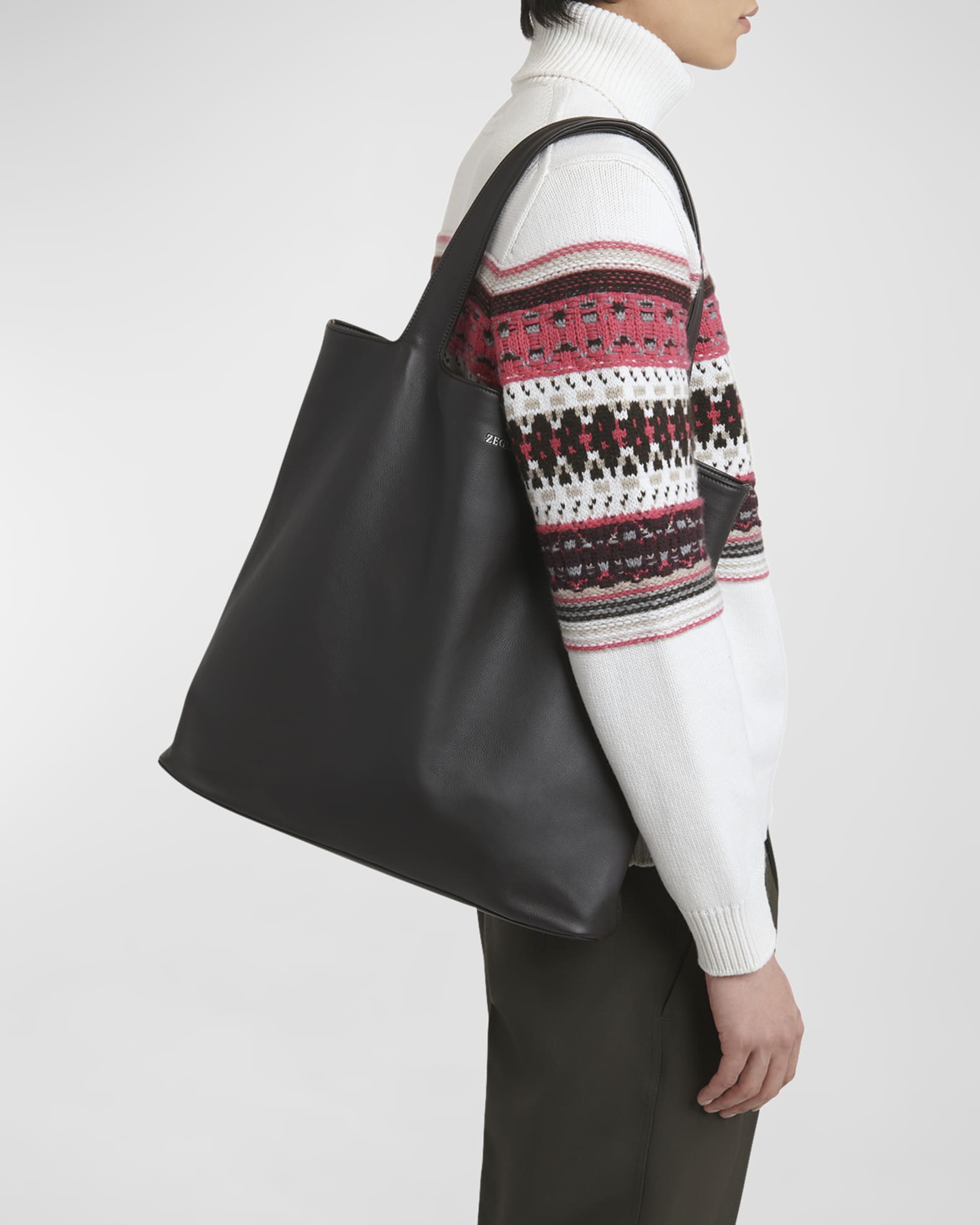 ZEGNA Men's Soft Leather Tote Bag | Neiman Marcus