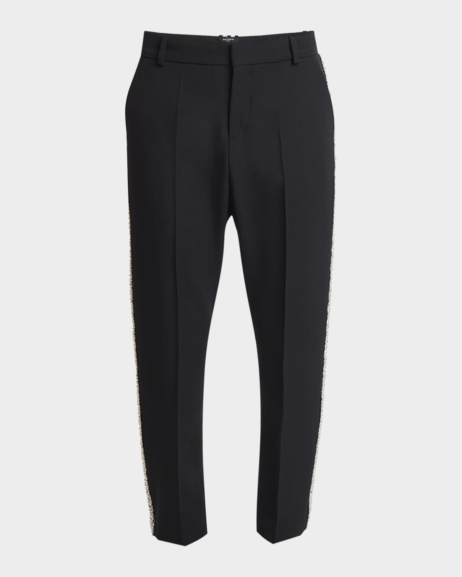 Men's Wool Pants With Strass Piping