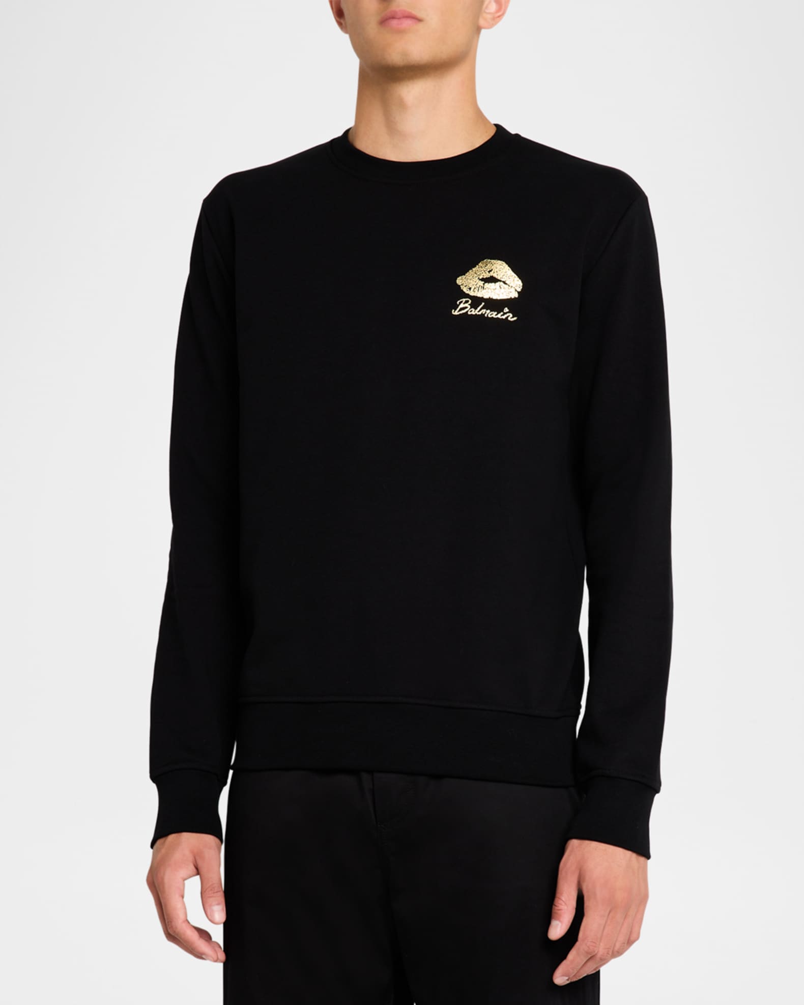 Balmain Men's Golden Kiss Sweatshirt Neiman Marcus