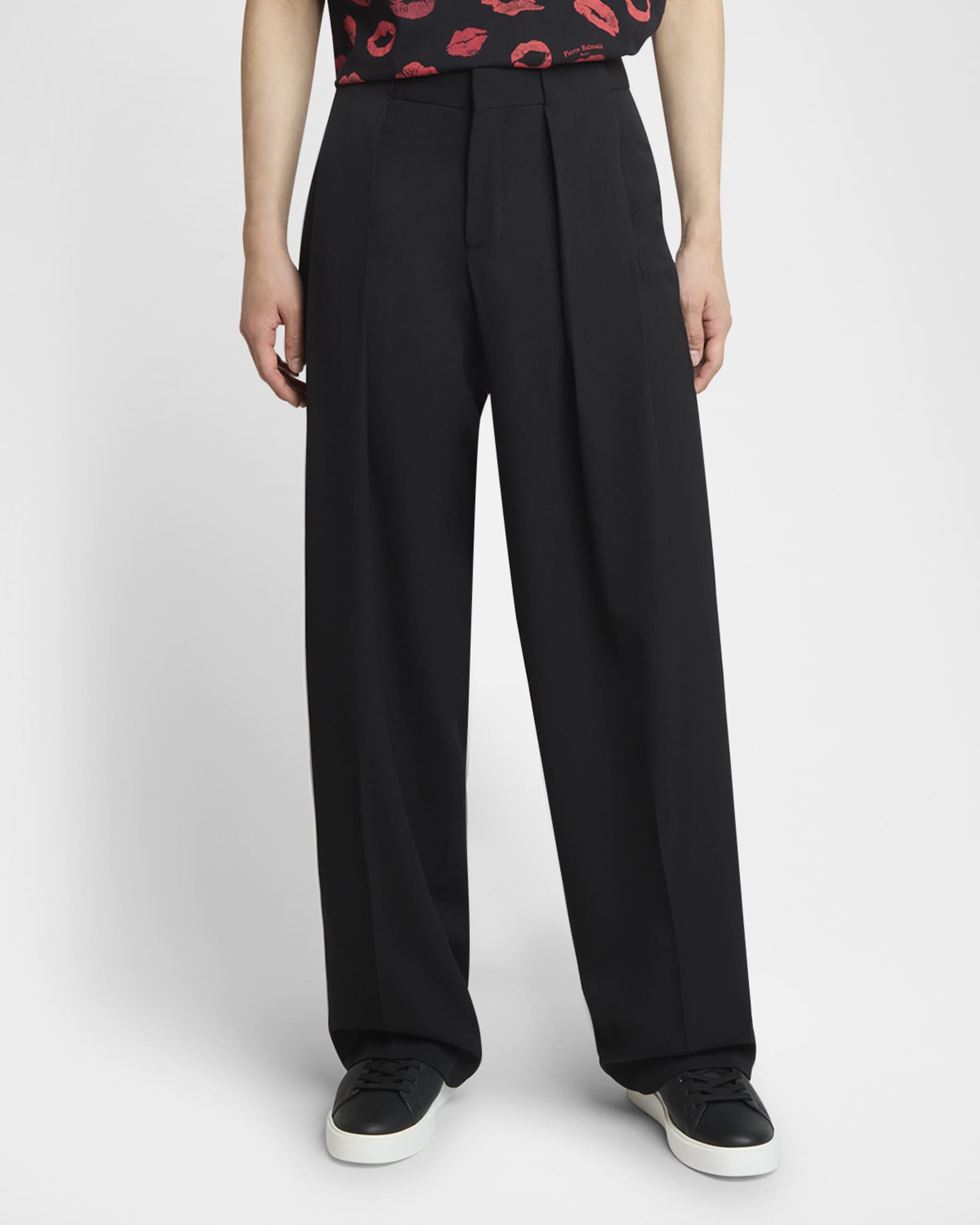 定番 Balmain Marcus Neiman | Pants Wool Pleated Men's パンツ