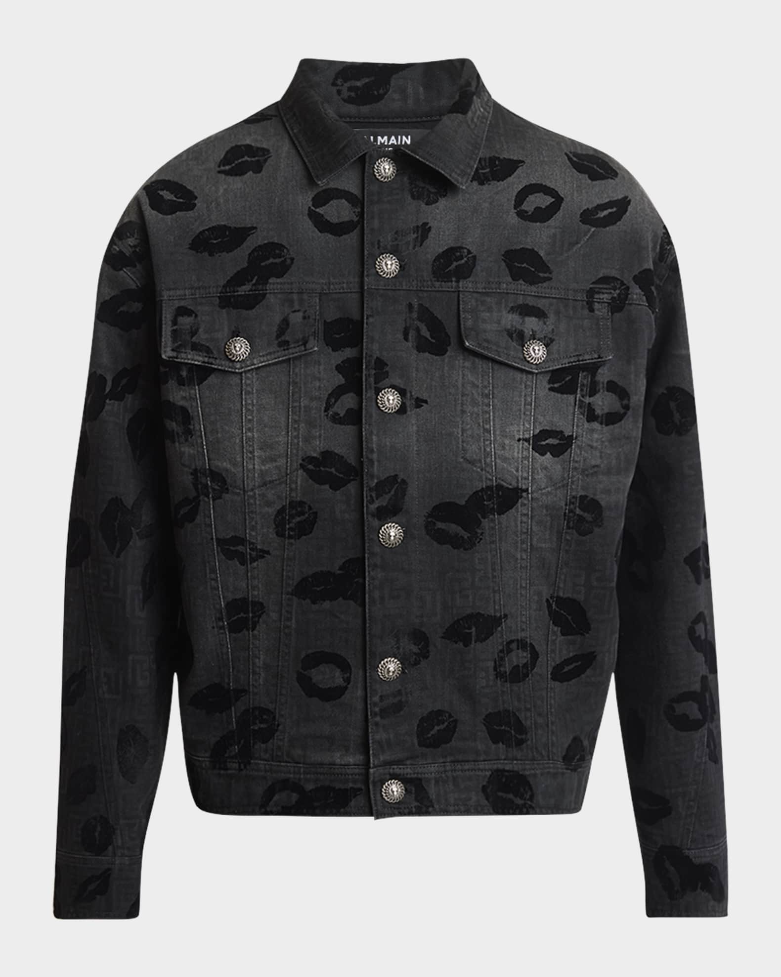 Balmain denim jacket mens clearance