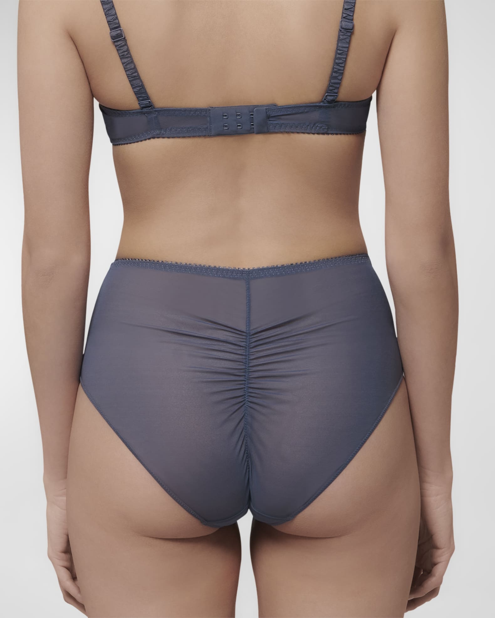 Intrigue Ruched Embroidered Retro Briefs 1