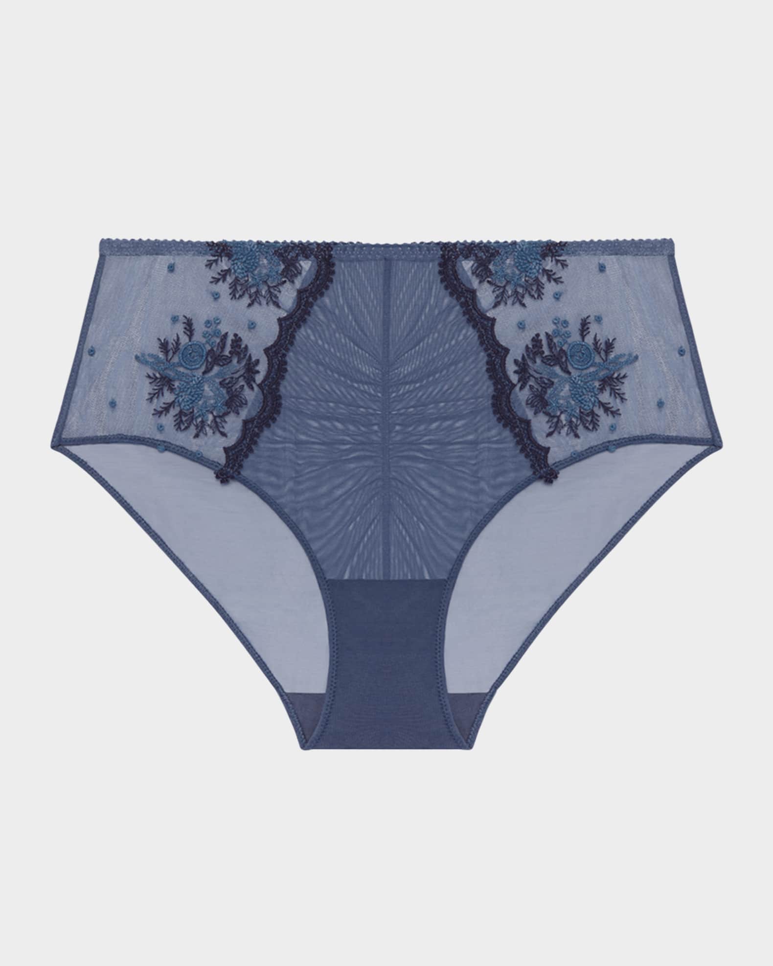Intrigue Ruched Embroidered Retro Briefs 0