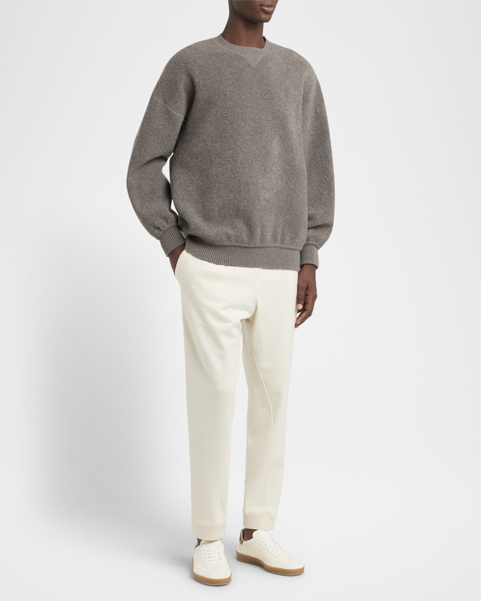 Men's Cocooning Wool and Cashmere Crewneck Sweater 1