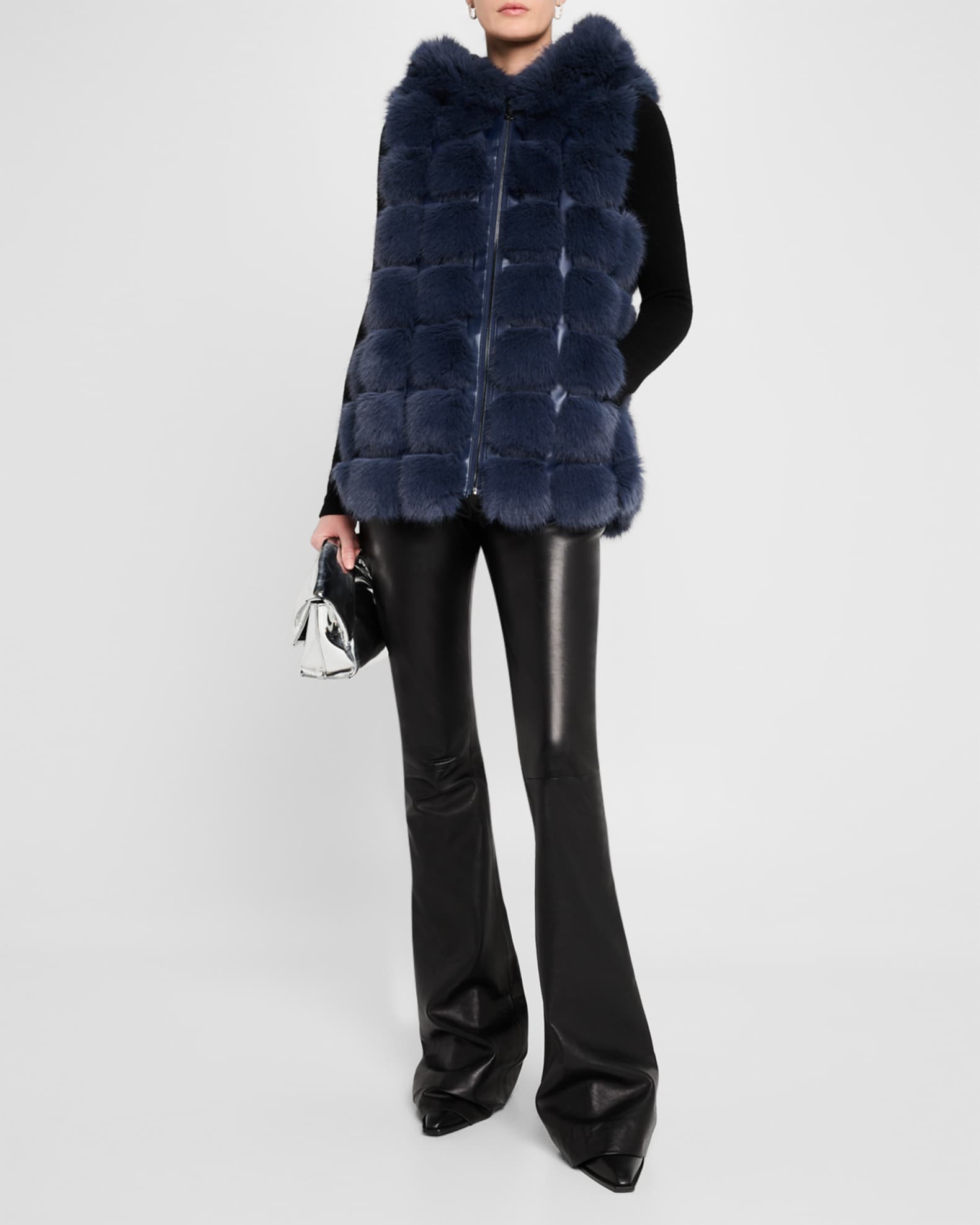 The Adrienne Faux Fur Hooded Vest 1