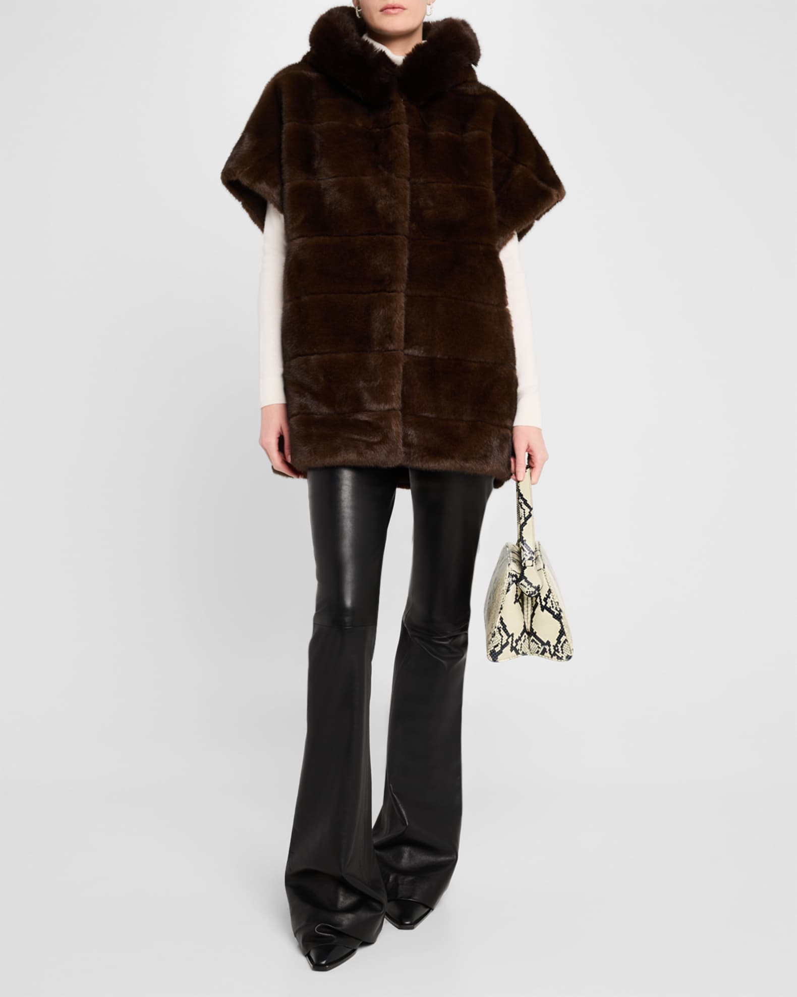 The Gloria Faux Fur Short Sleeve Vest 1