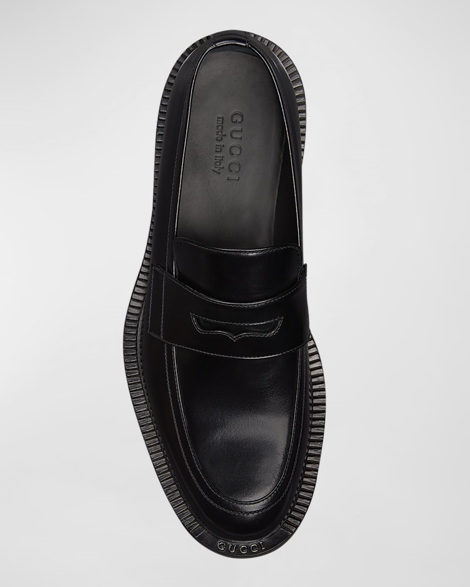 靴 GUCCI Leather Square-Toe Penny Loafers Gucci Men's Henry Leather Penny Loafers | Neiman Marcus