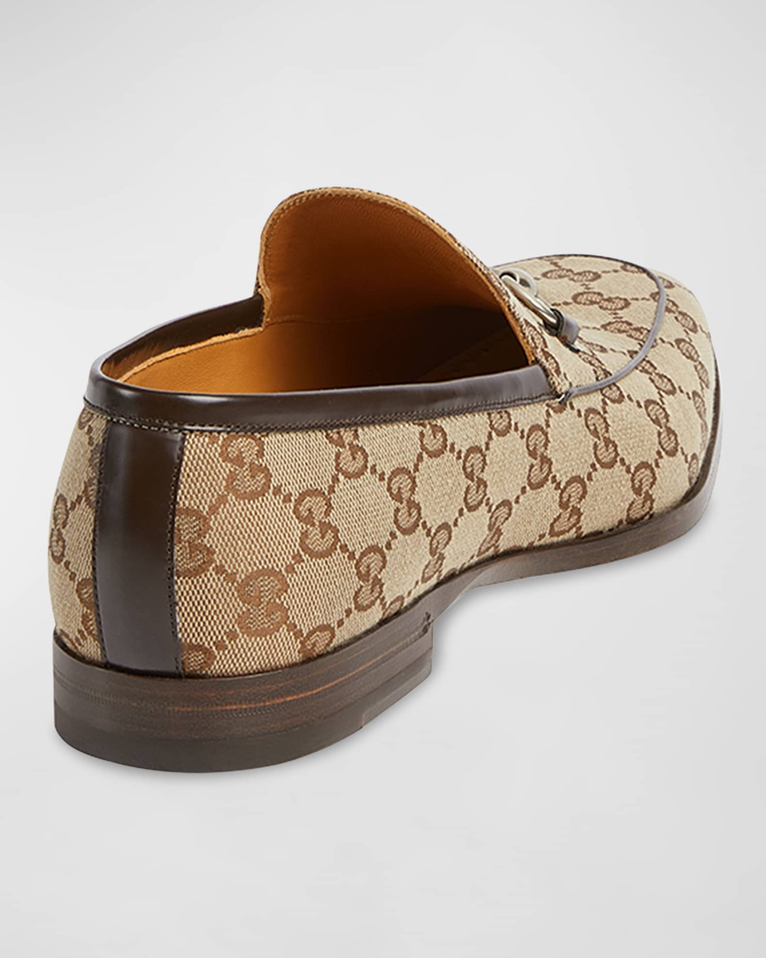Gucci Men's GG Canvas Bit Loafers | Neiman Marcus