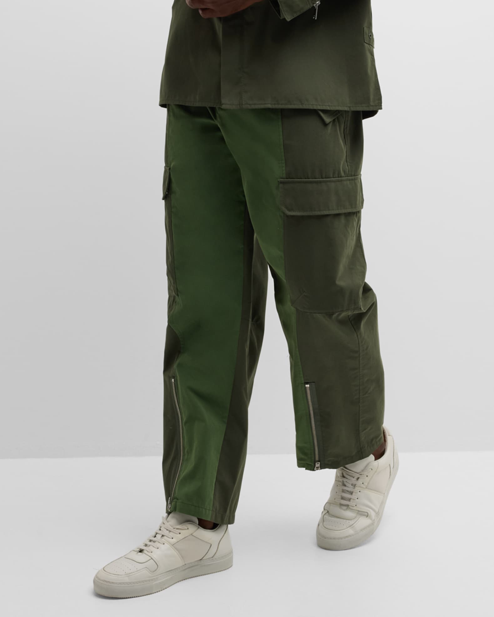 SIMKHAI Men's James Bicolor Cargo Pants Neiman Marcus