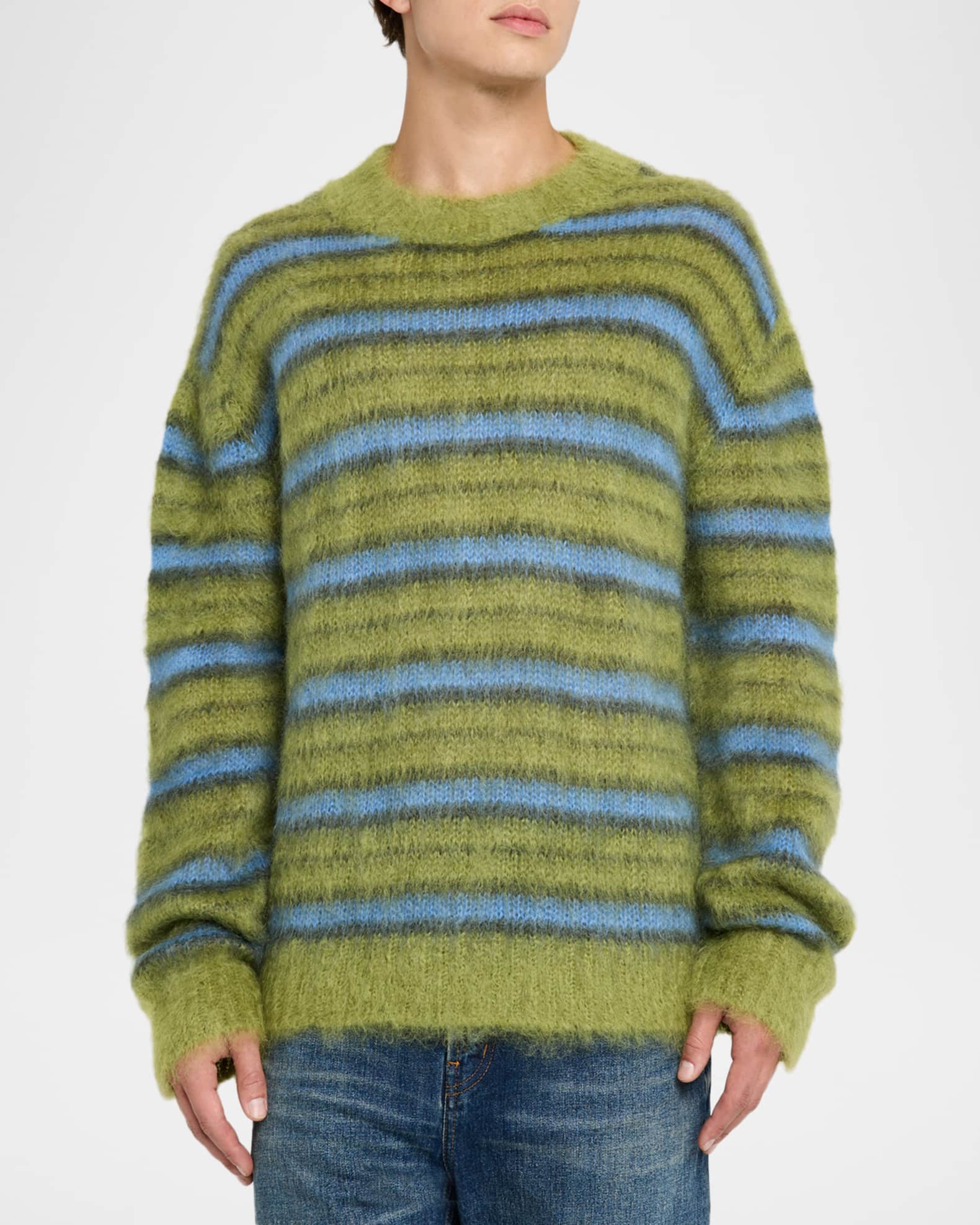 Marni Fuzzy Striped Sweater Marni Fuzzy Wuzzy Brushed Mohair
