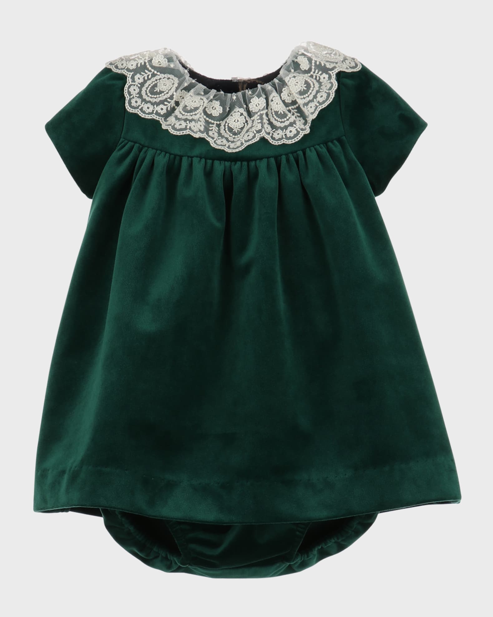 Velvet dress lace collar on sale