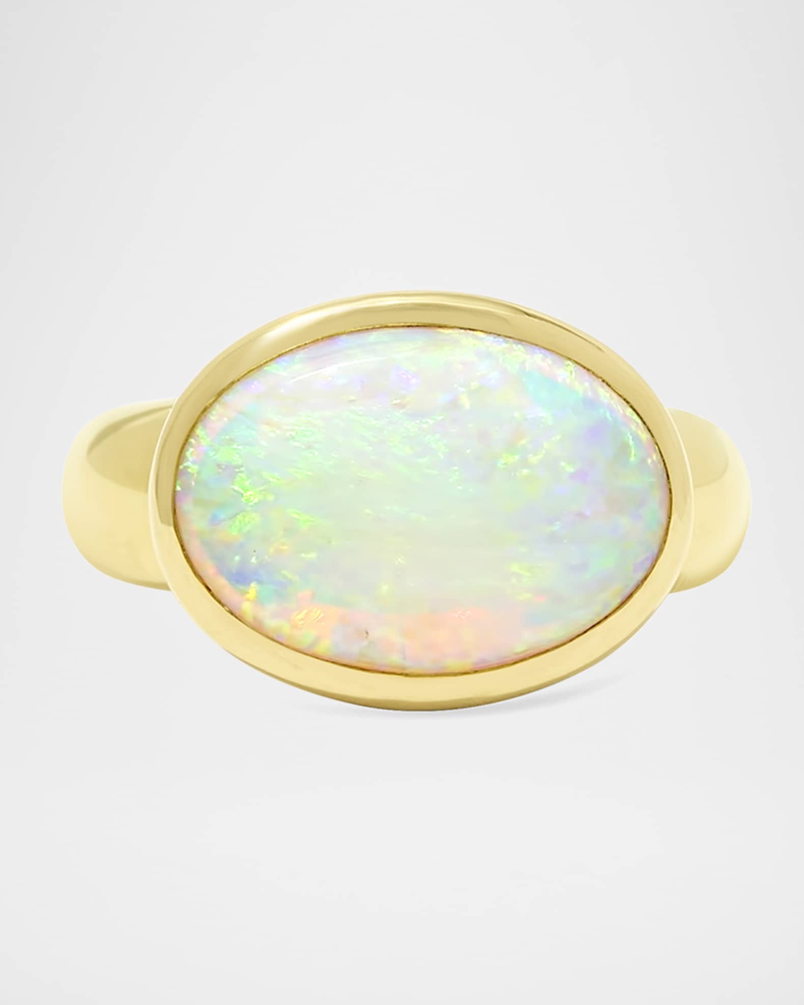 18K Yellow Gold Large Cabochon Gumdrop Statement Ring 0